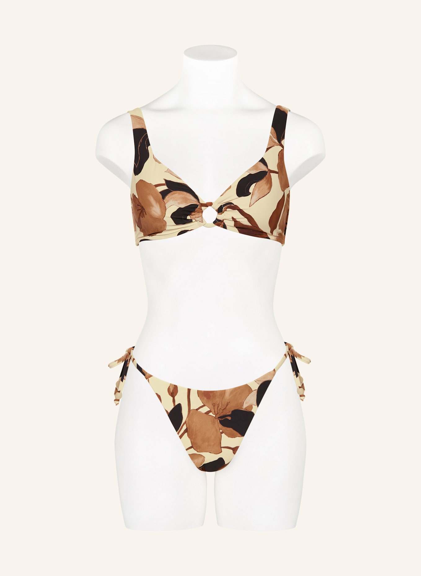 SEAFOLLY Bralette-Bikini-Top SECRET GARDEN: SCHWARZ / CREME / BRAUN