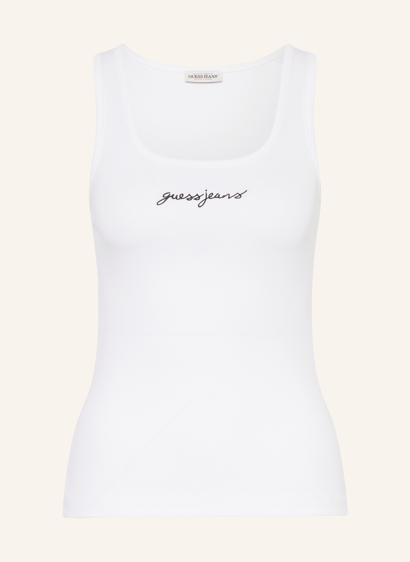 GUESS JEANS Top: BIAŁY