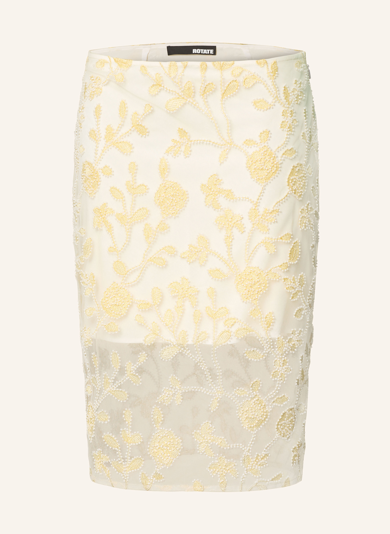 ROTATE Spódnica tiulowa z ozdobnymi perełkami: KREMOWY / JASNOŻÓŁTY
