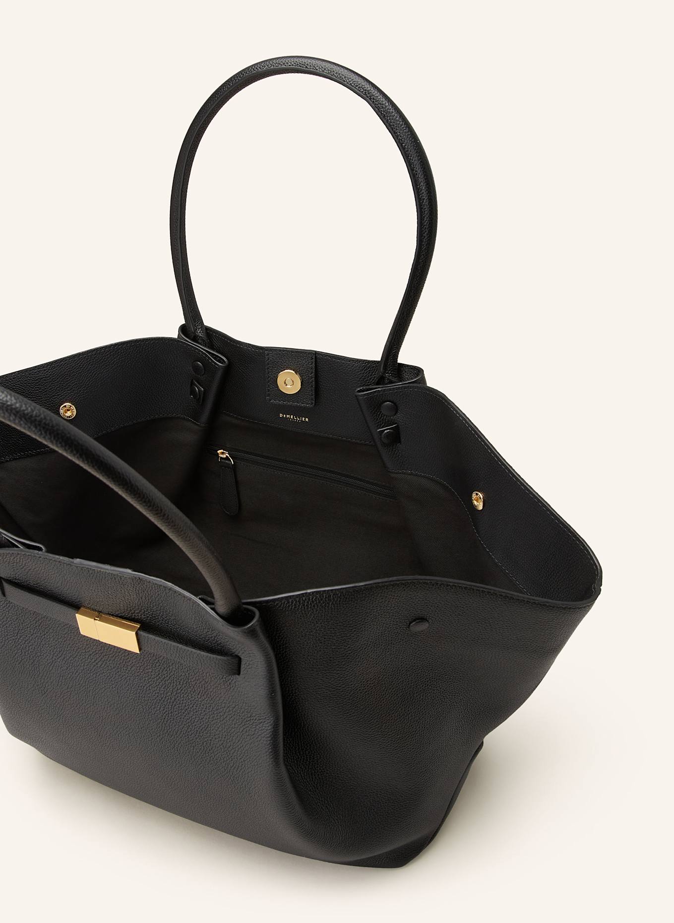 DEMELLIER Nákupní taška NEW YORK LARGE: ČERNÁ