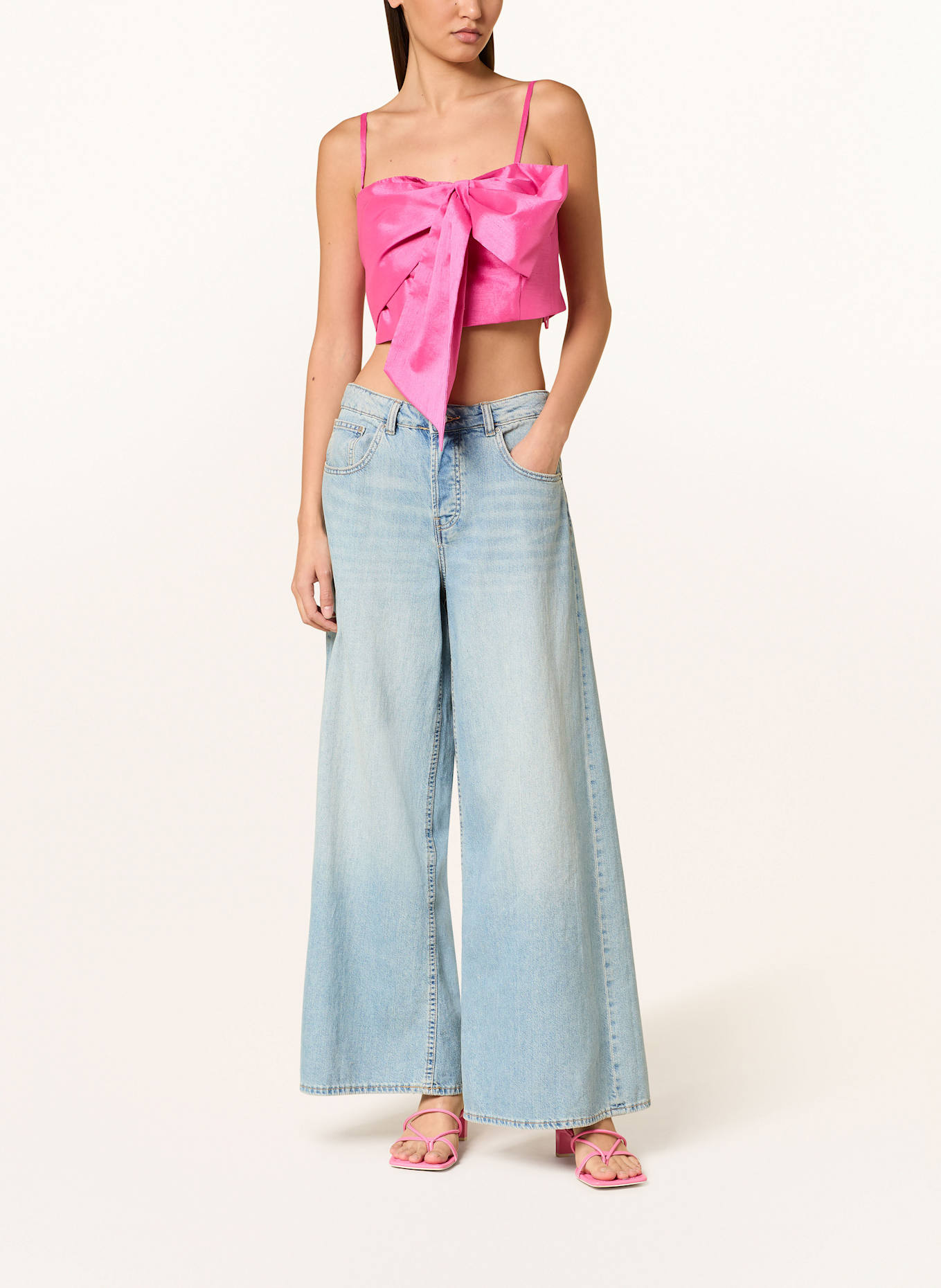 LIU JO Cropped-Top aus Satin, Farbe: PINK (Bild 2)