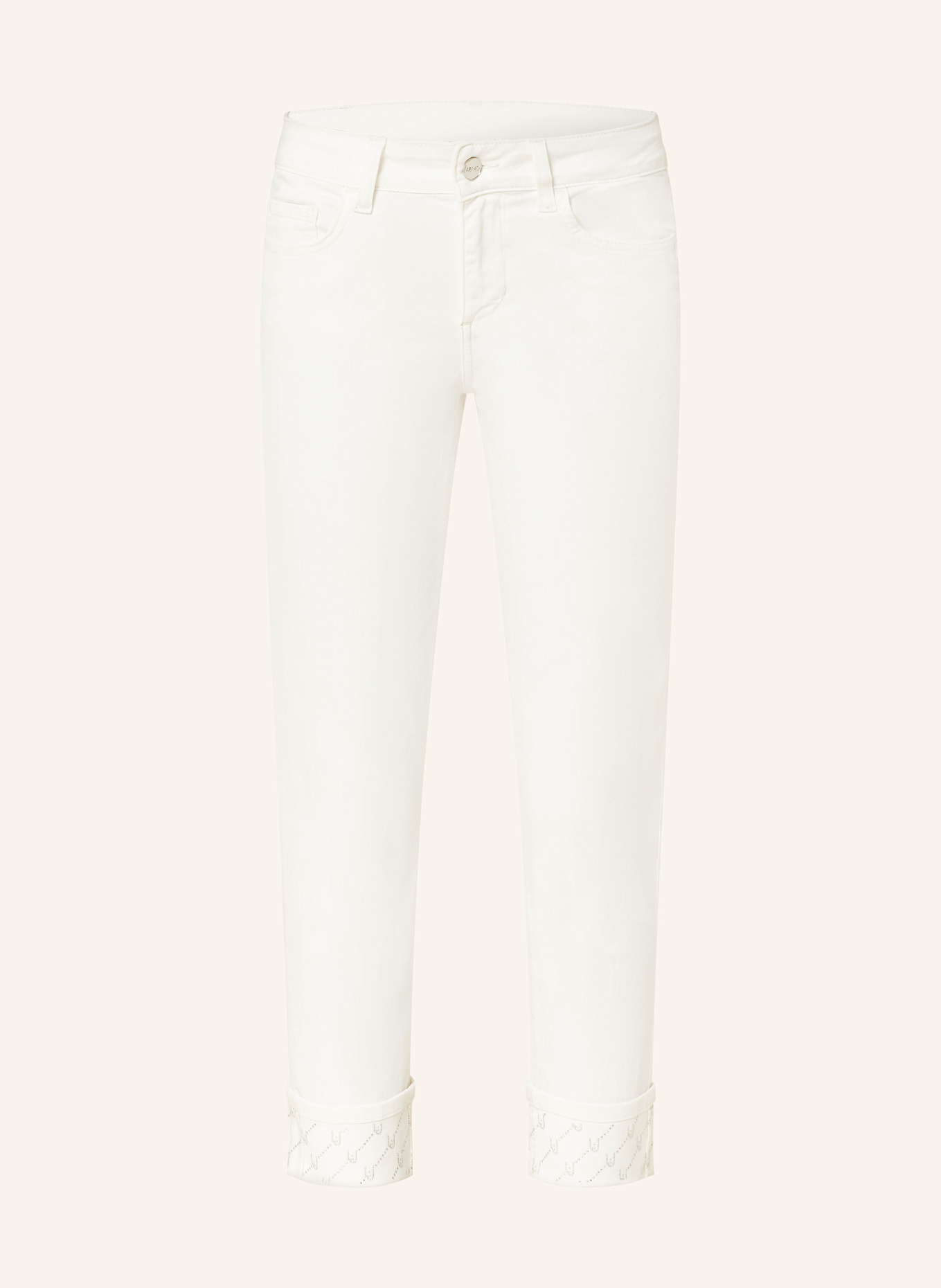 LIU JO 7/8 jeans with decorative gems: WHITE