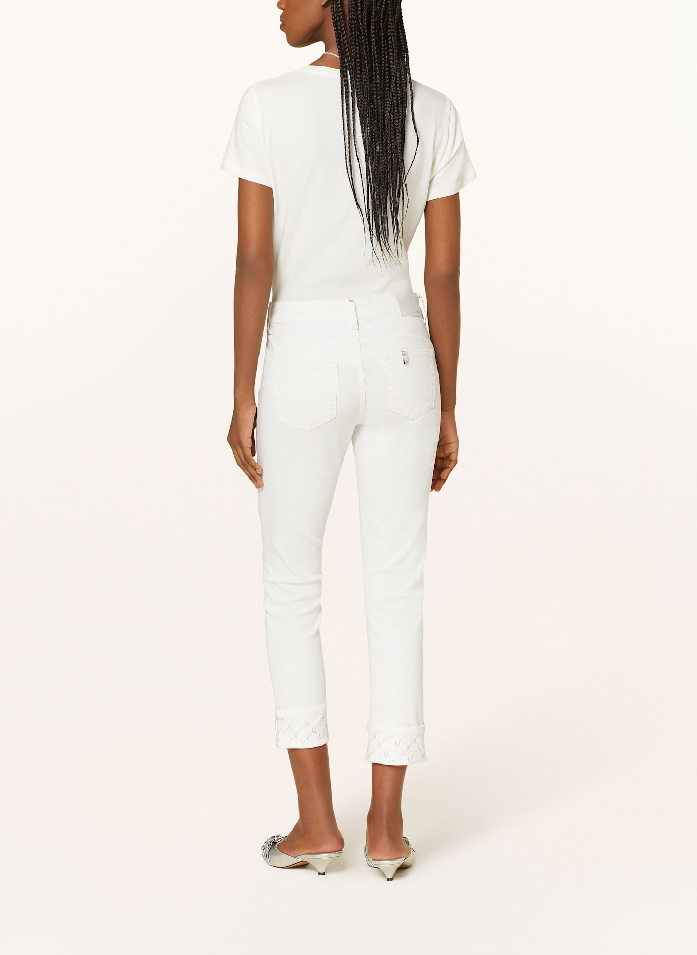 LIU JO 7/8 jeans with decorative gems: WHITE