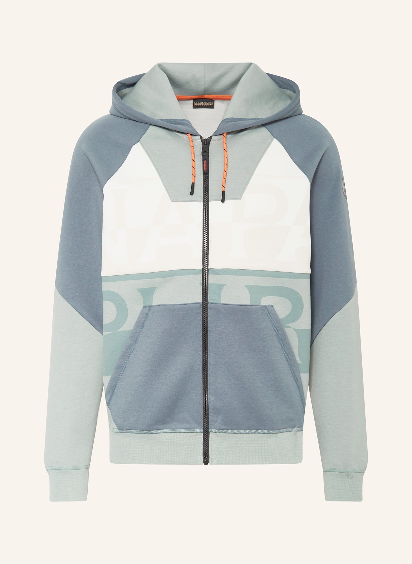 NAPAPIJRI ANGHIARI sweat jacket: BLUE GRAY/ LIGHT GREEN/ CREAM