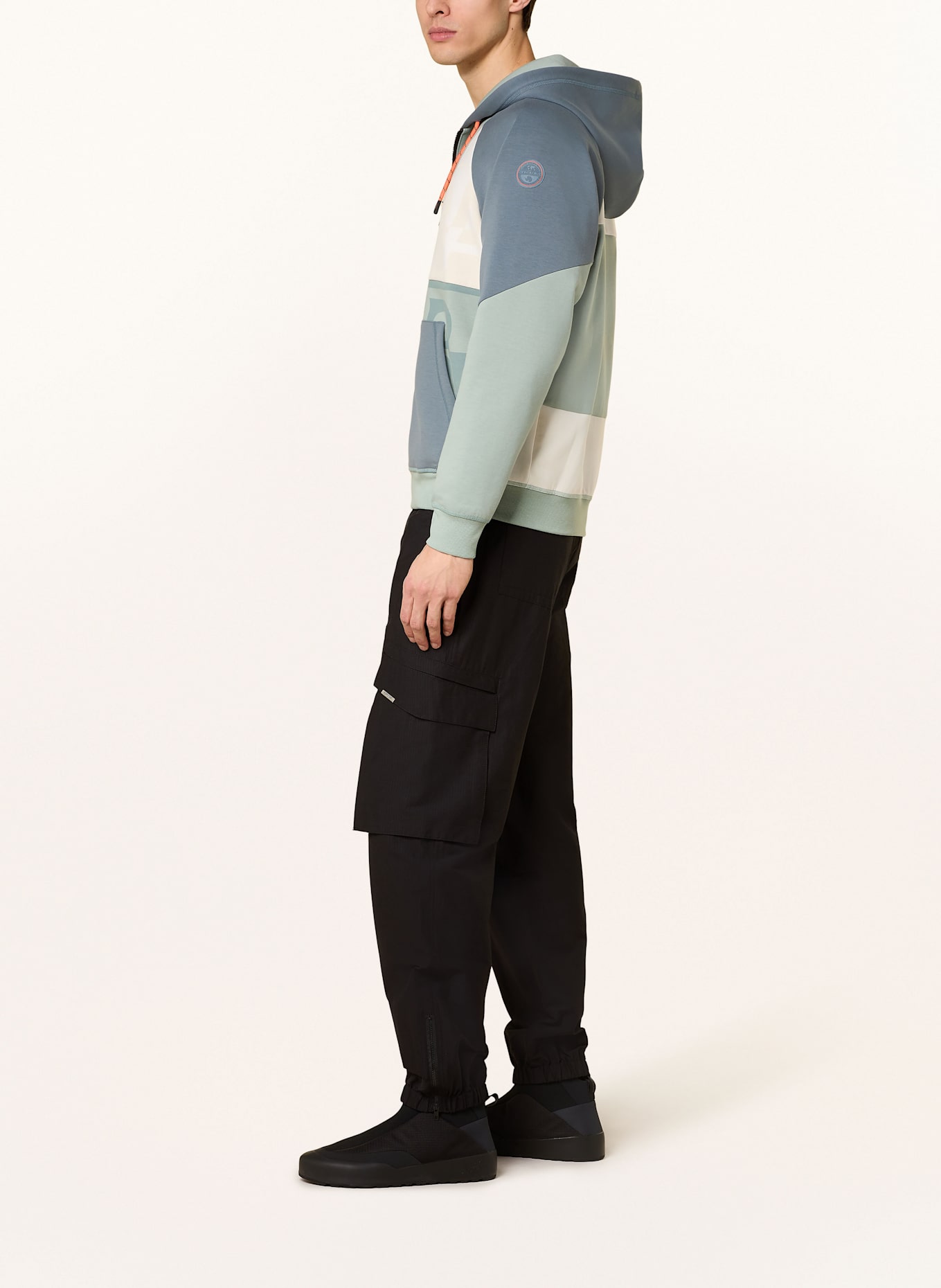 NAPAPIJRI ANGHIARI sweat jacket: BLUE GRAY/ LIGHT GREEN/ CREAM