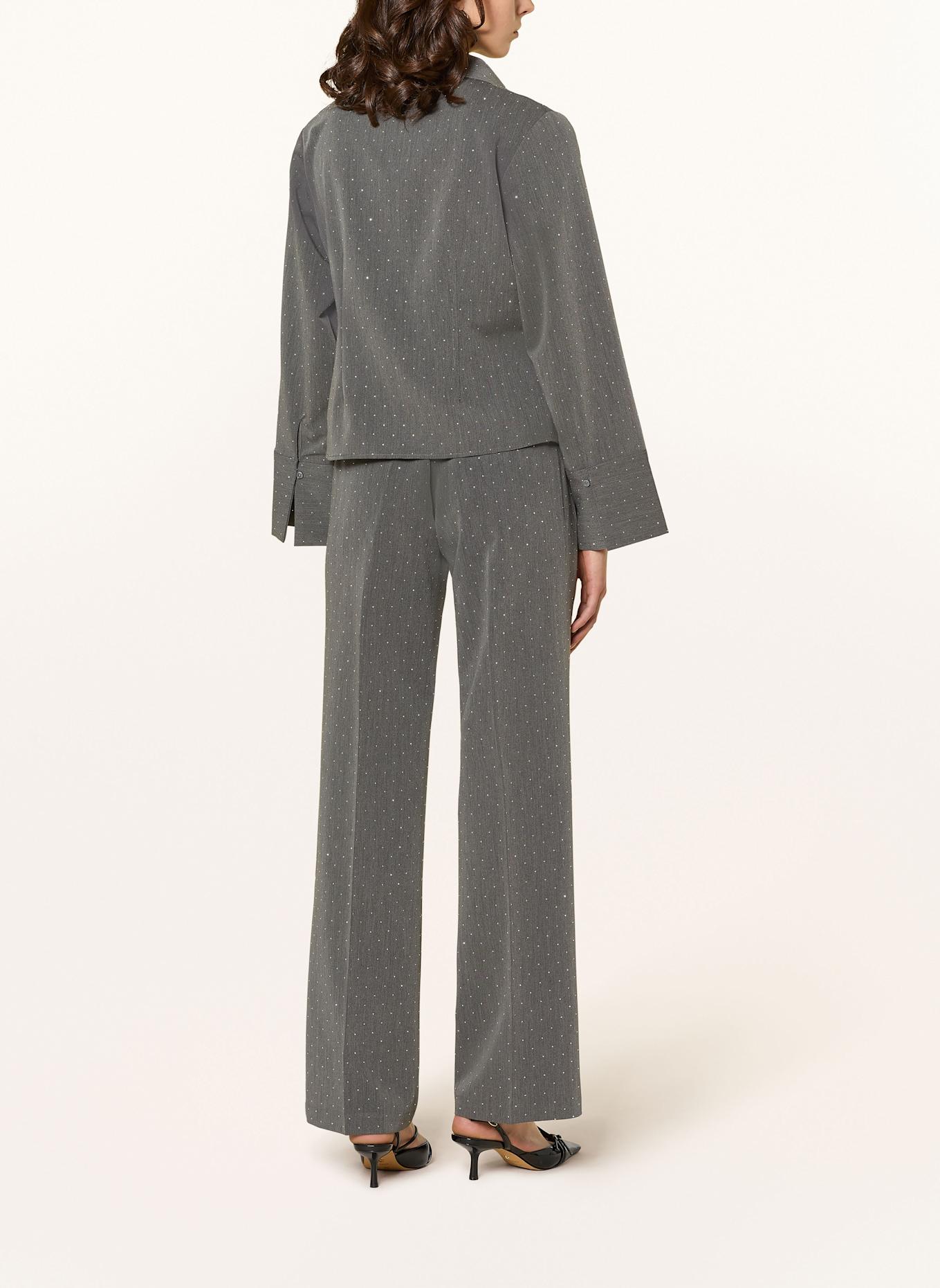 NEO NOIR Hemdbluse ROSA mit Schmucksteinen: GRAU