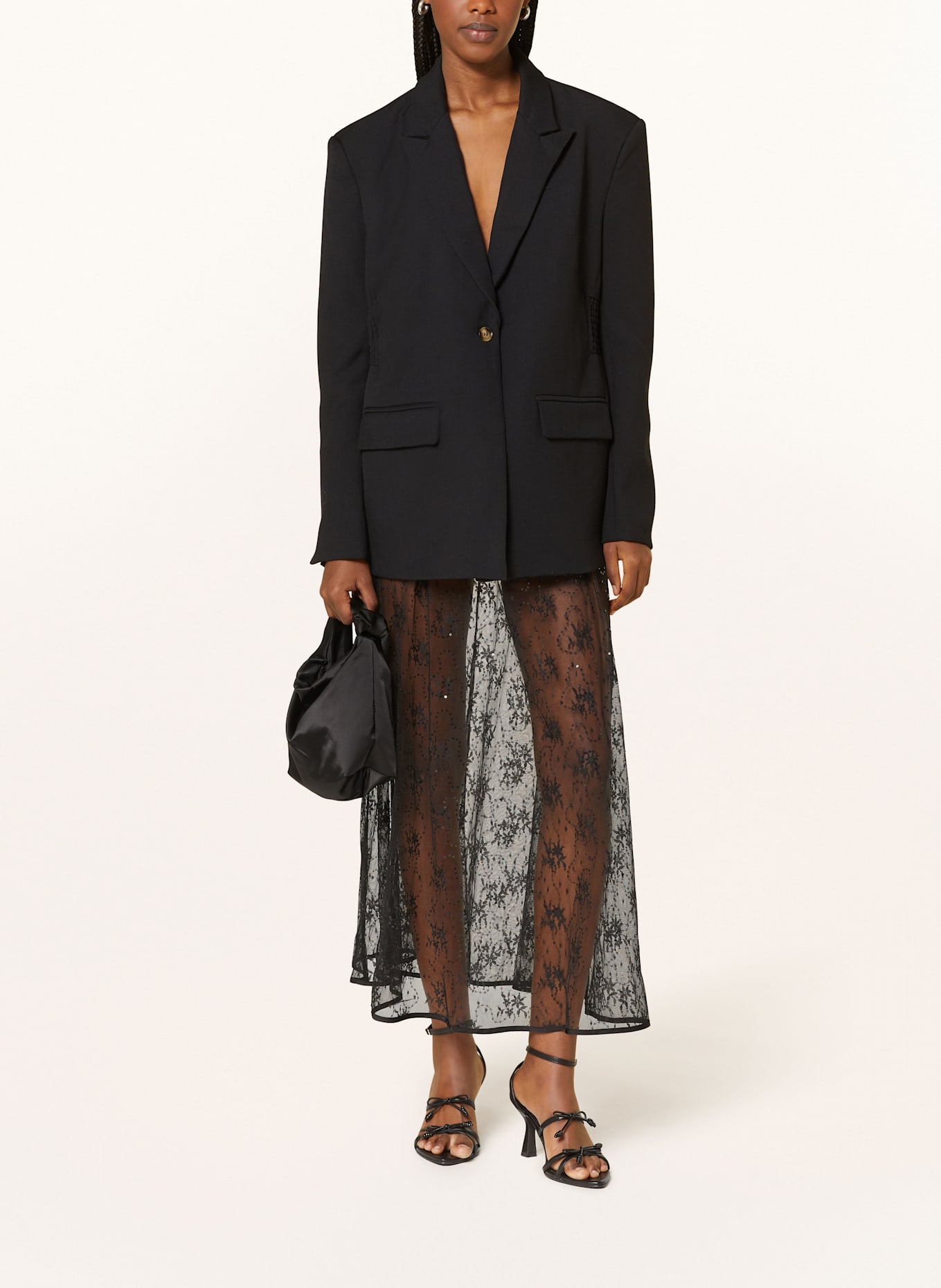 NEO NOIR Tüllrock LORETA mit Spitze und Pailletten: SCHWARZ