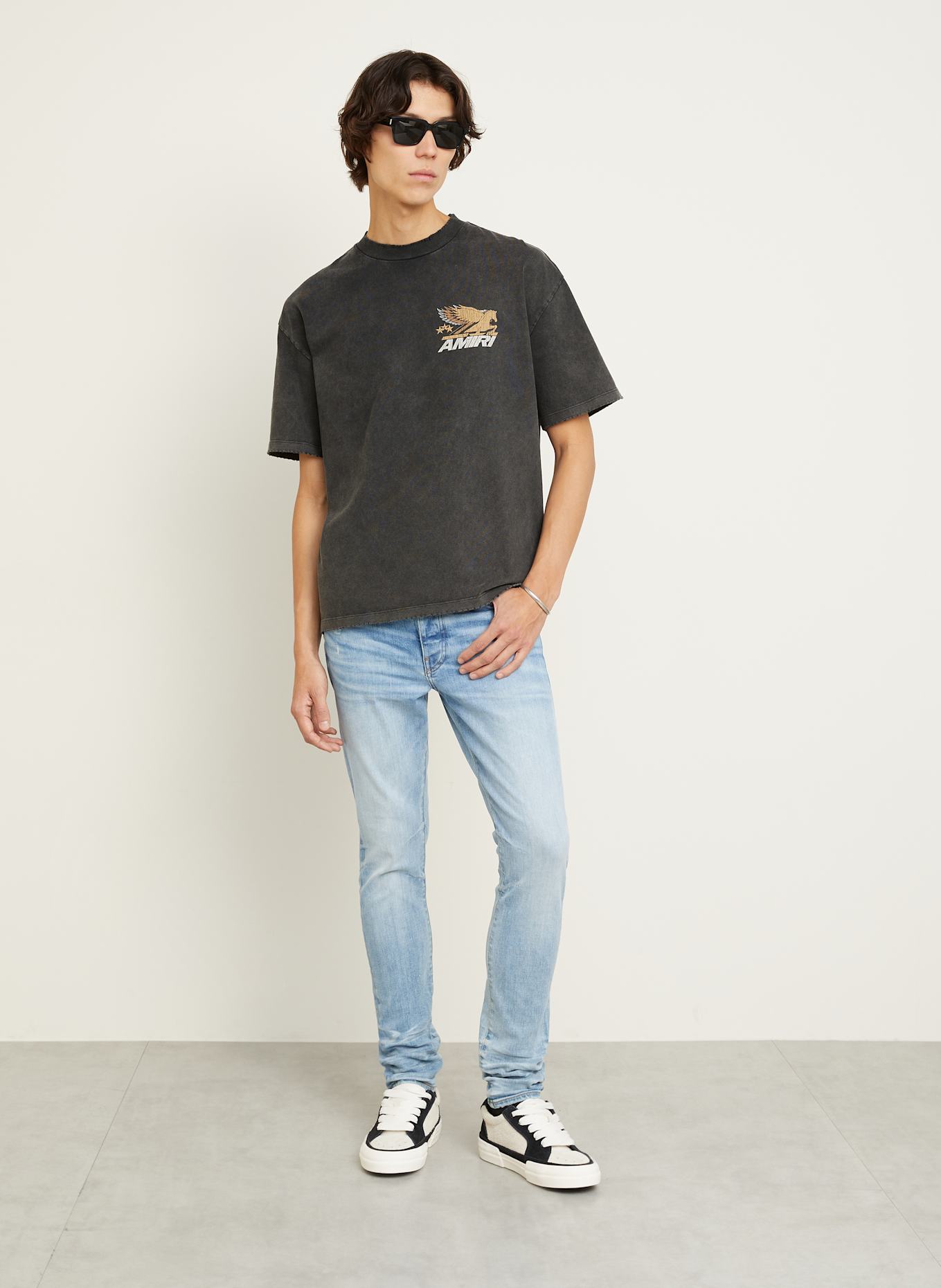 AMIRI T-shirt: GRAY/ WHITE/ BROWN