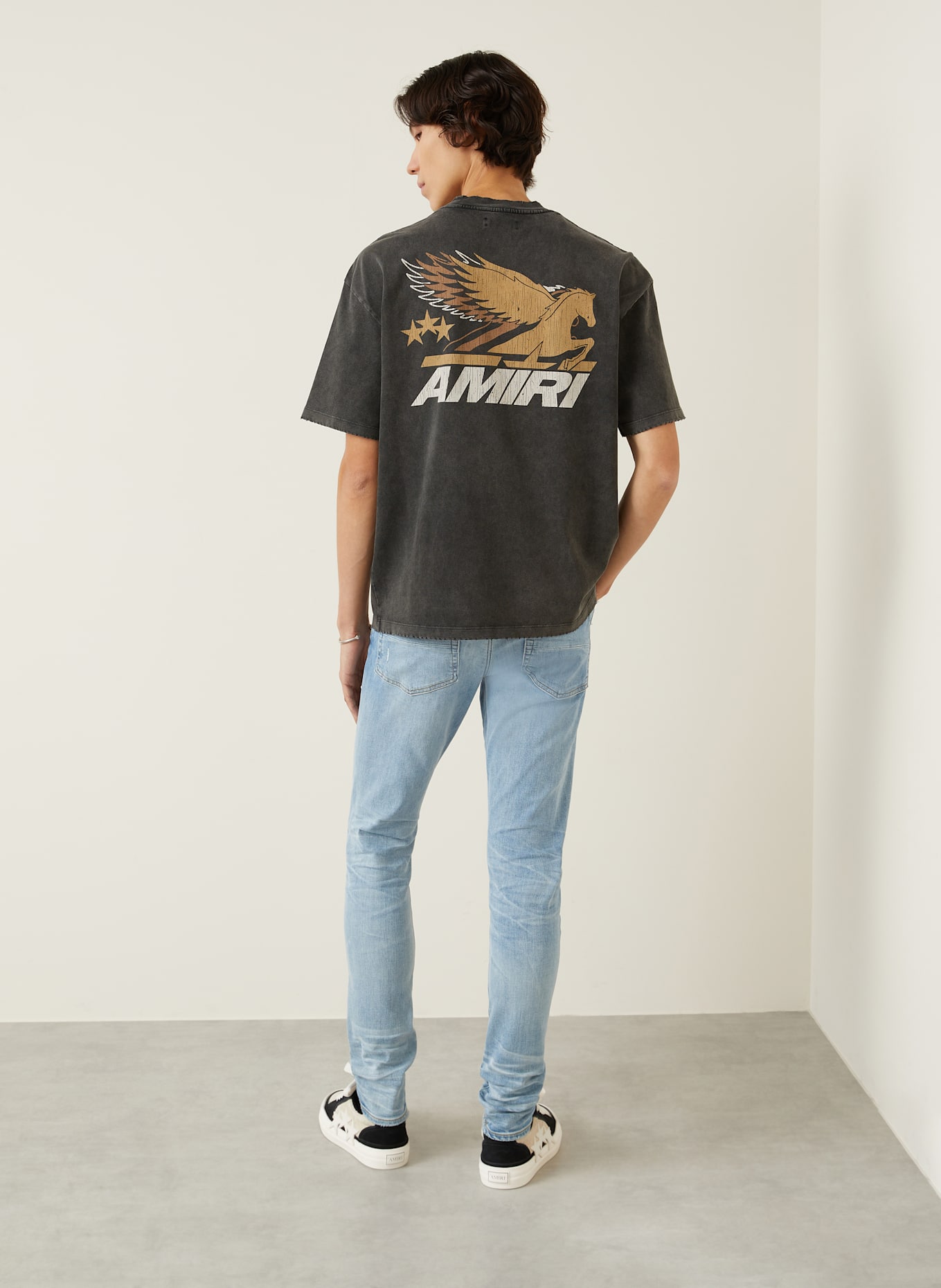 AMIRI T-shirt: GRAY/ WHITE/ BROWN