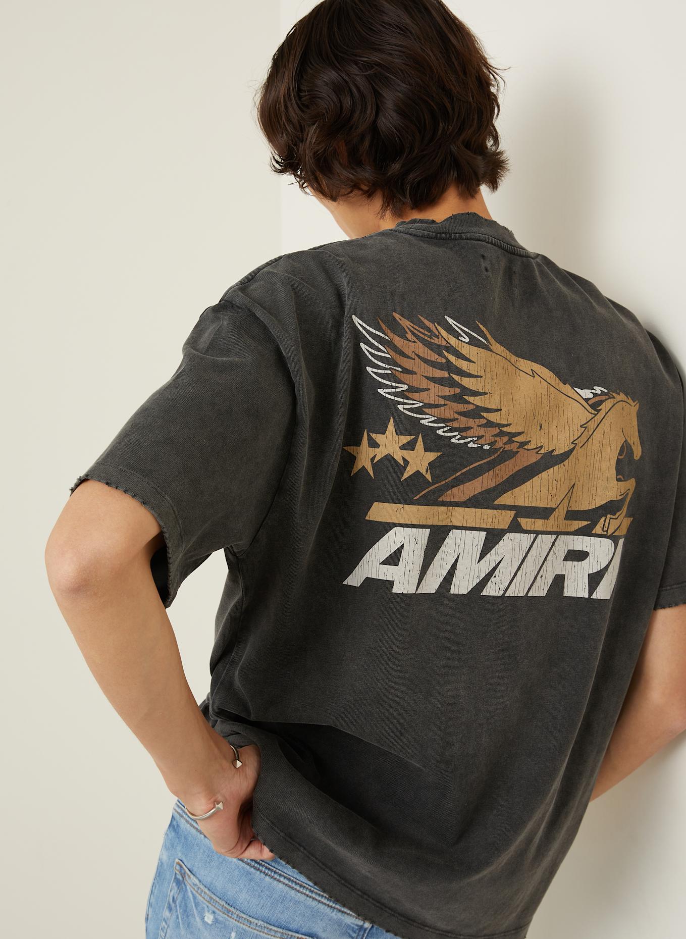 AMIRI T-shirt: GRAY/ WHITE/ BROWN