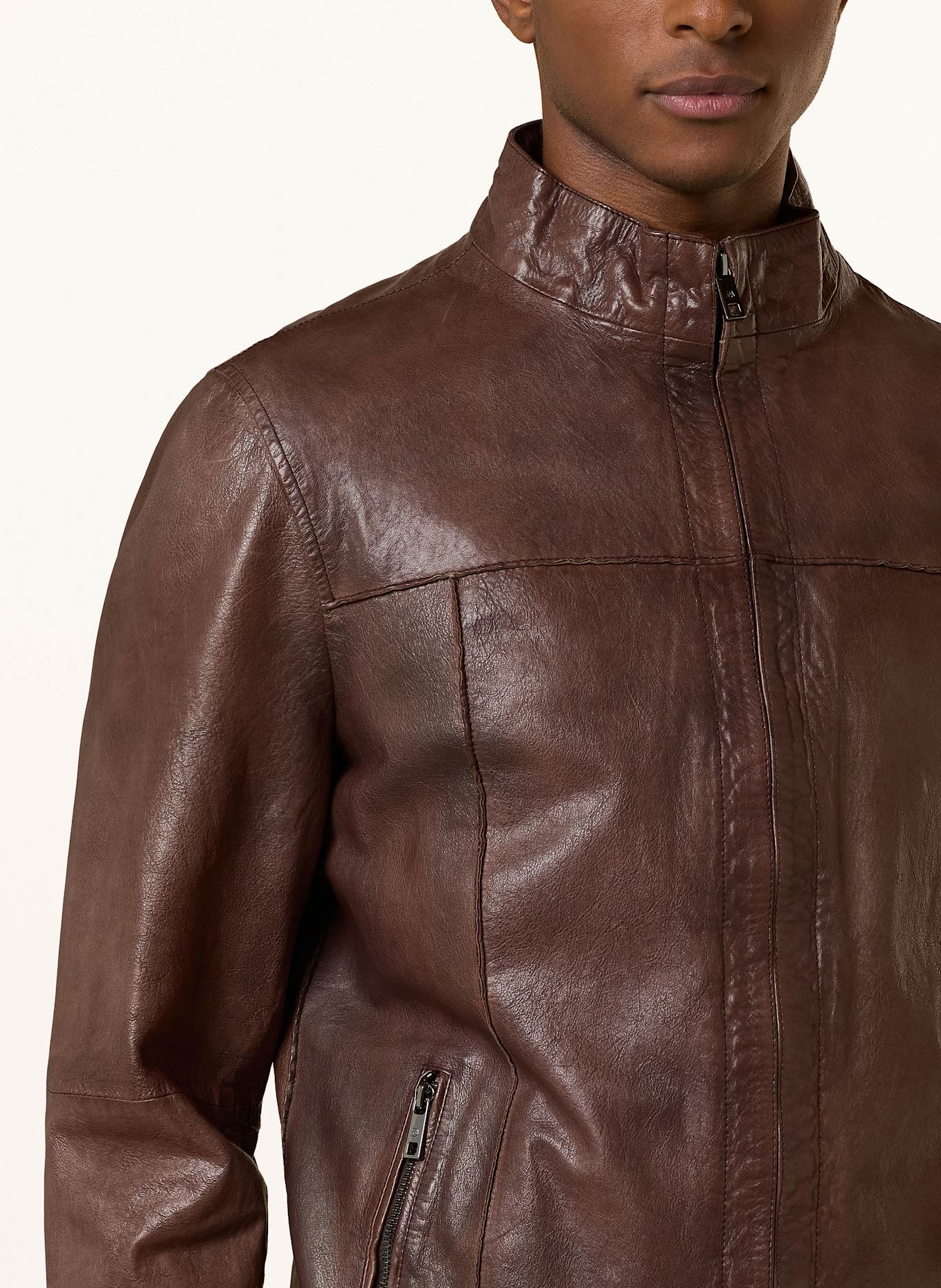 MILESTONE Lederjacke MSSULLIVAN: BRAUN