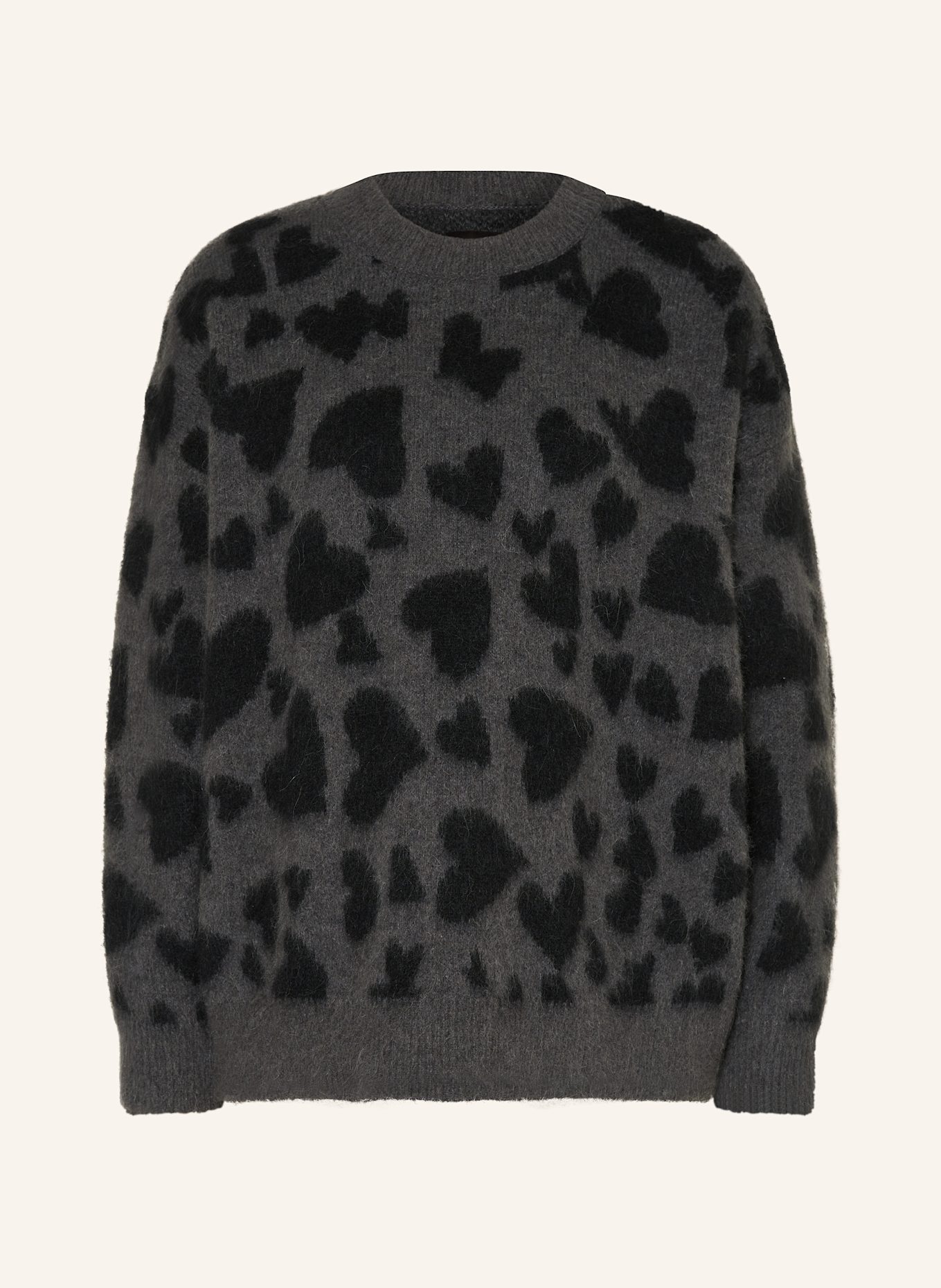 ANINE BING Svetr SYDNEY s alpakou: TMAVĚ ŠEDÁ / ČERNÁ