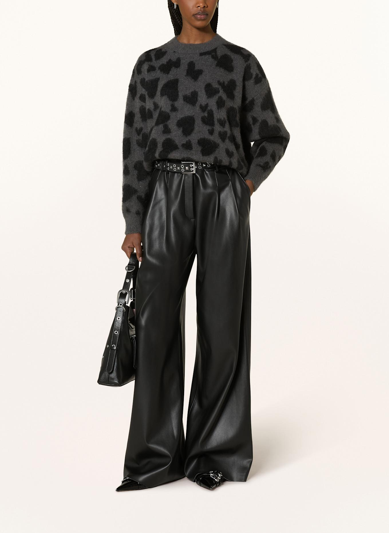 ANINE BING Svetr SYDNEY s alpakou: TMAVĚ ŠEDÁ / ČERNÁ