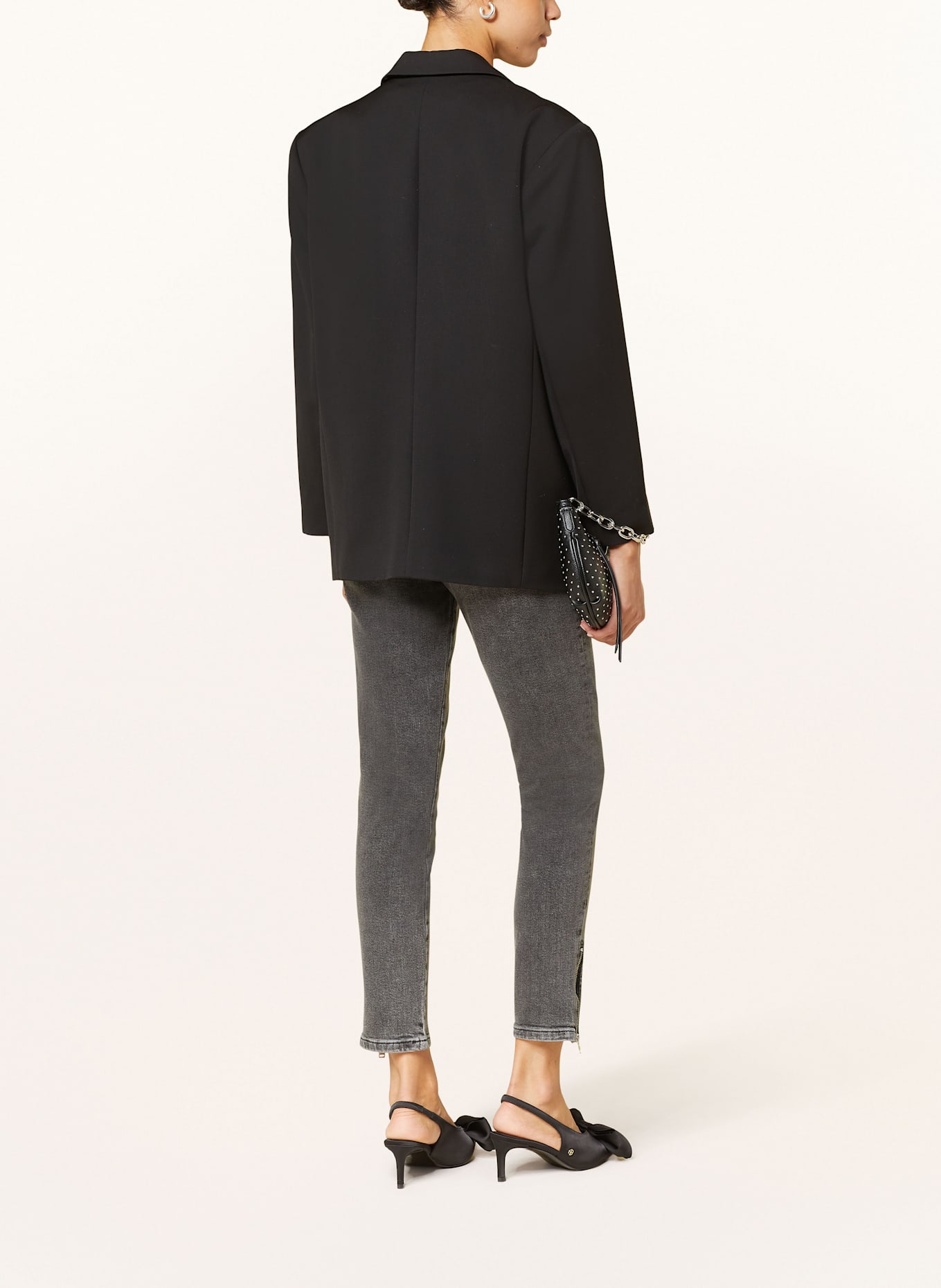 ANINE BING Jeansy skinny JAX: WASHED GREY WASHED GREY