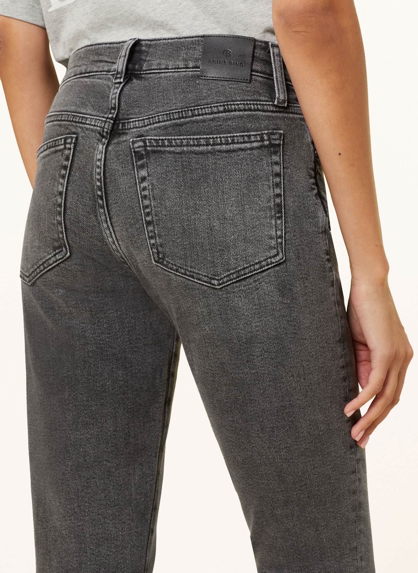 ANINE BING Jeansy skinny JAX: WASHED GREY WASHED GREY