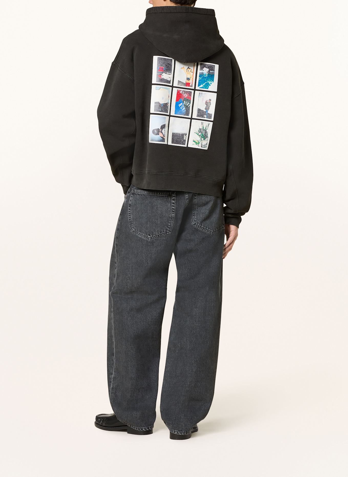 AGOLDE FUSION baggy tapered fit jeans: dvsn division (blk marble)