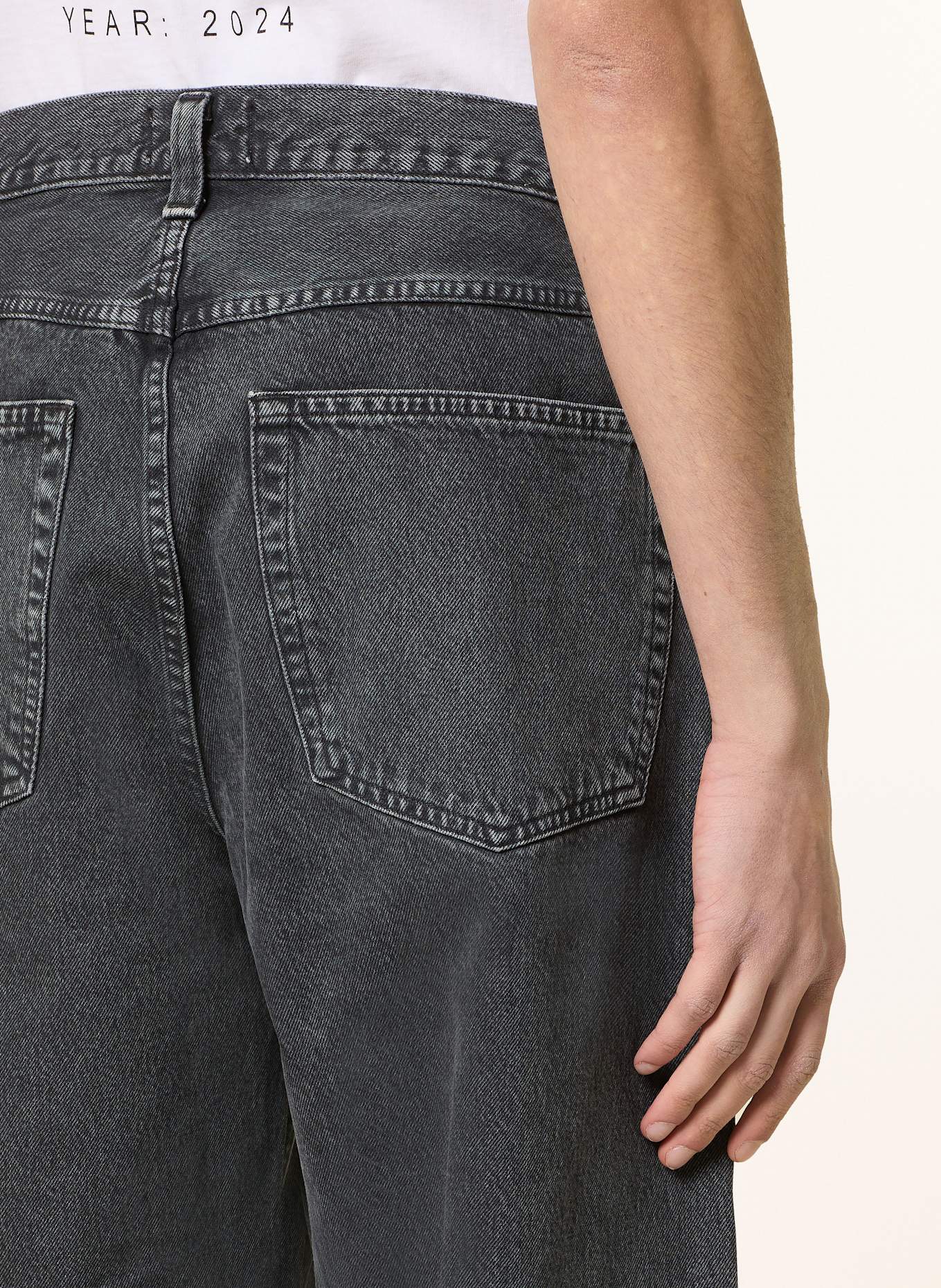 AGOLDE FUSION baggy tapered fit jeans: dvsn division (blk marble)