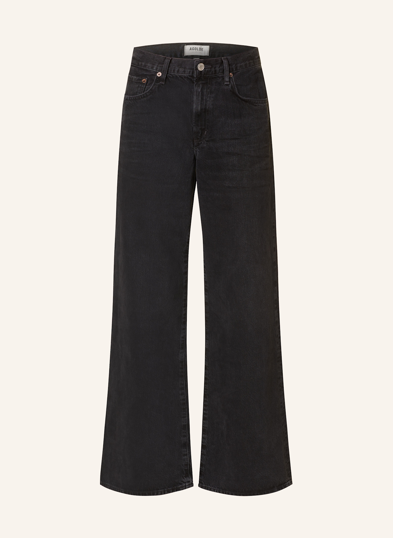 AGOLDE Straight džíny CLARA: mscar mascara (washed black)