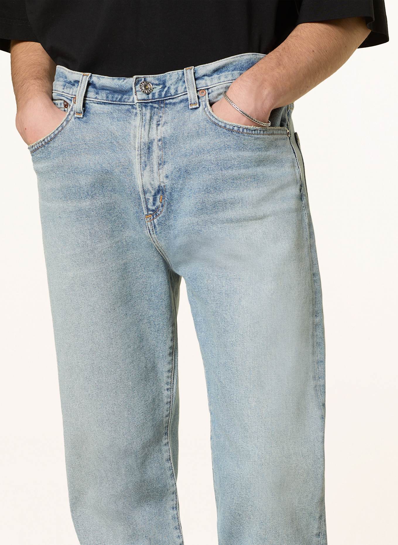 AGOLDE CURTIS tapered fit jeans: trnl turmoil (pale vint ind)