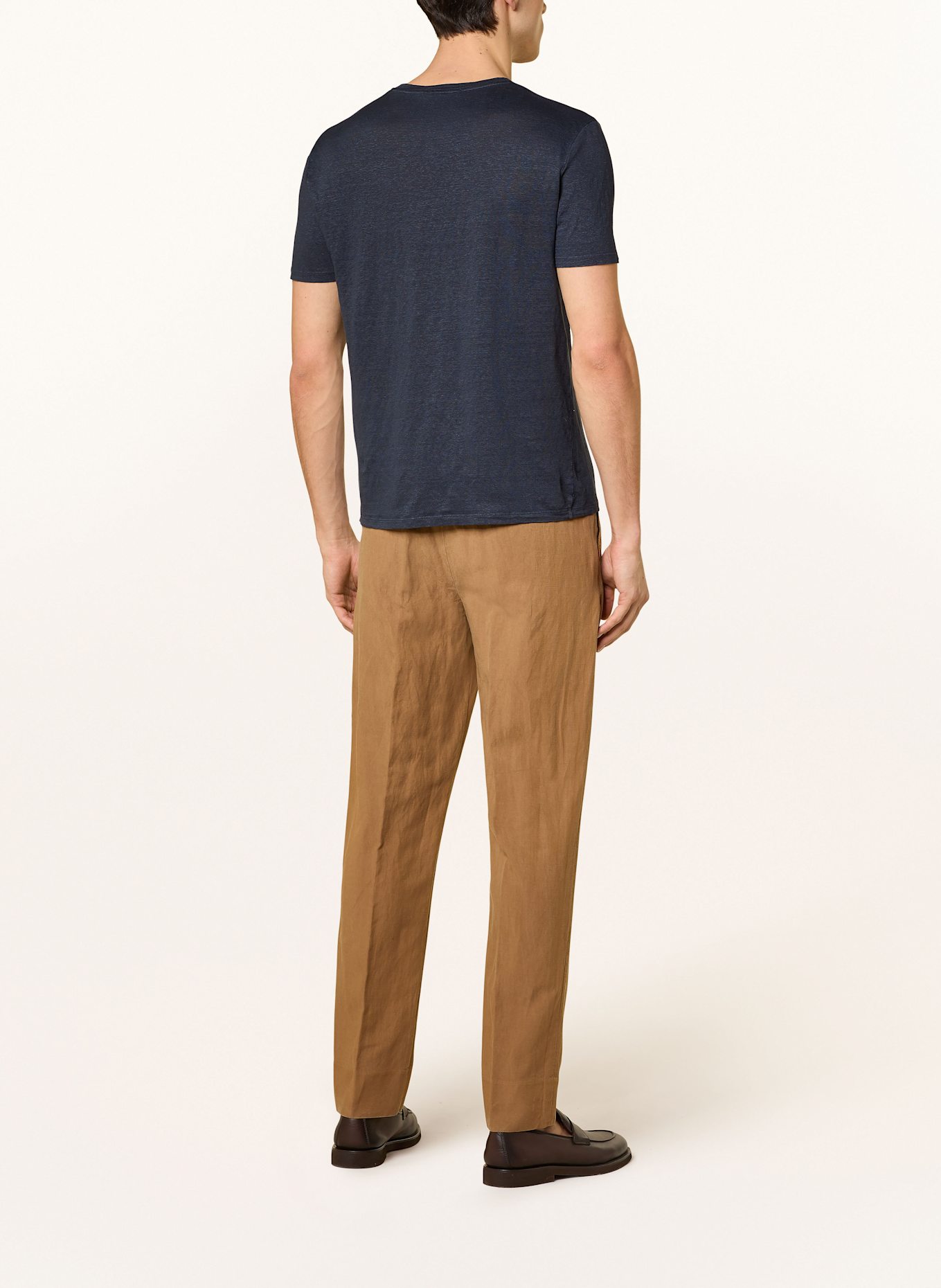 DANIELE FIESOLI T-Shirt aus Leinen: DUNKELBLAU