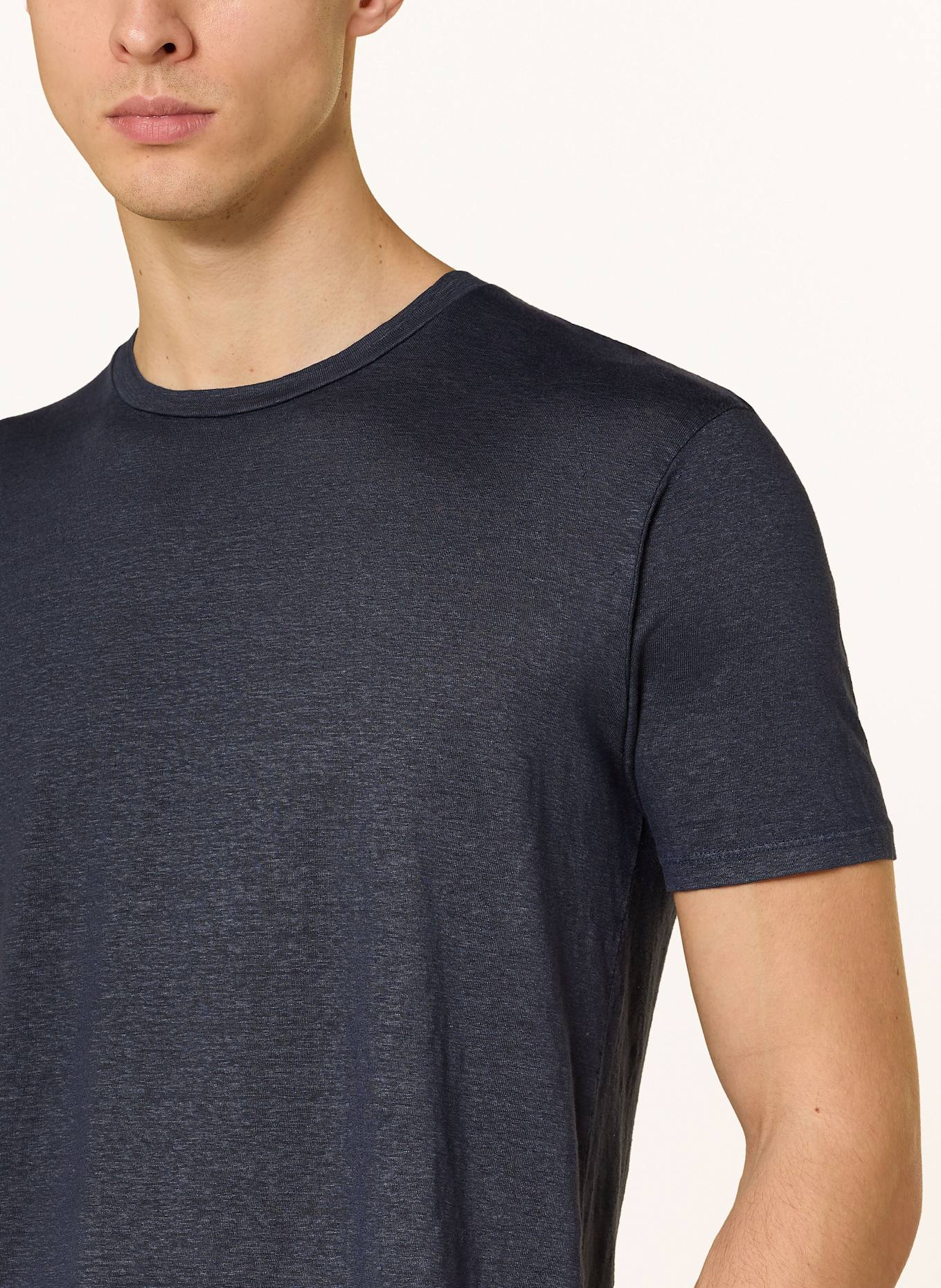 DANIELE FIESOLI T-Shirt aus Leinen: DUNKELBLAU