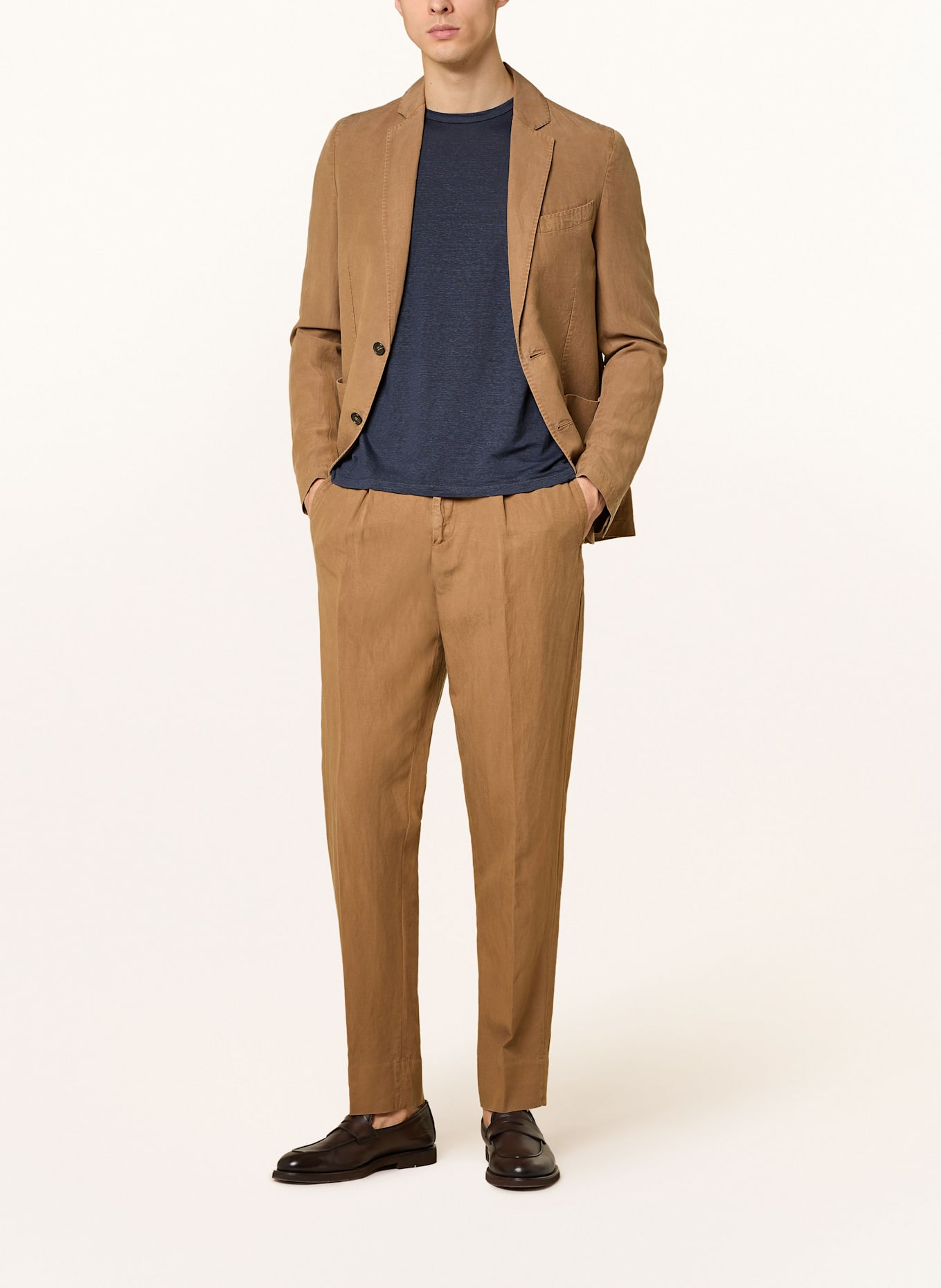 DANIELE FIESOLI T-Shirt aus Leinen: DUNKELBLAU