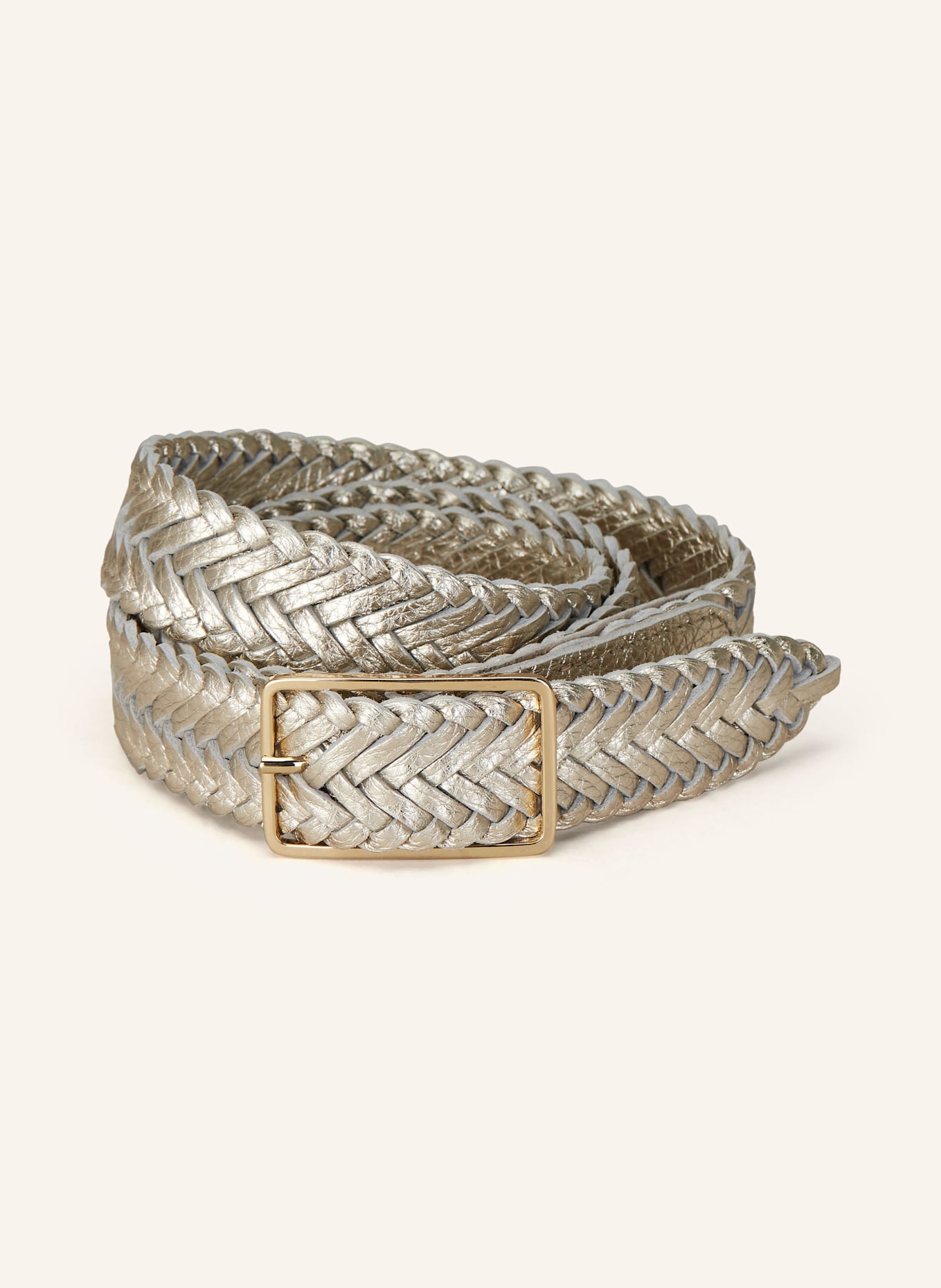 abro Pasek pleciony ze skóry: ZŁOTY