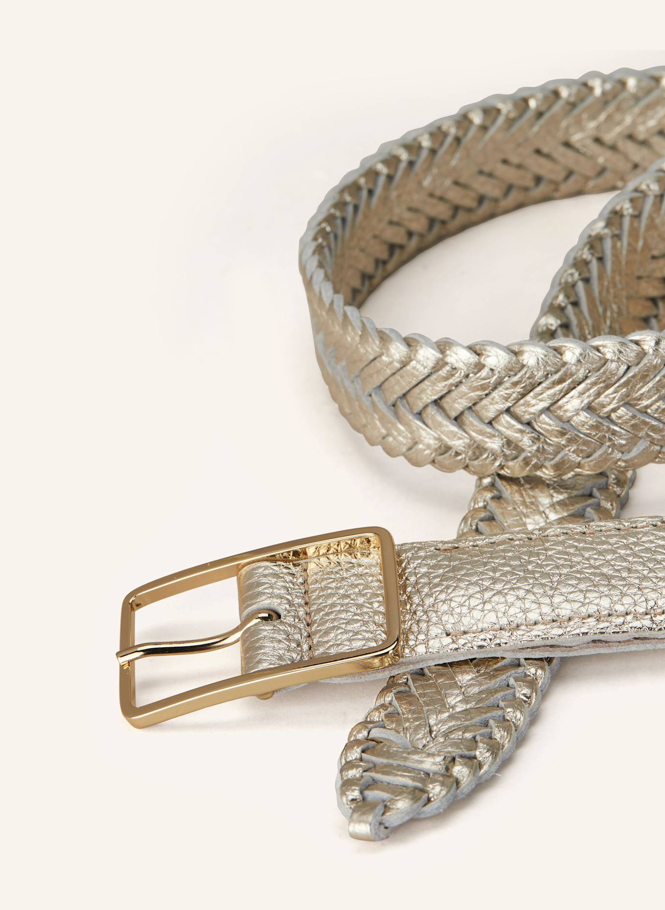 abro Pasek pleciony ze skóry: ZŁOTY