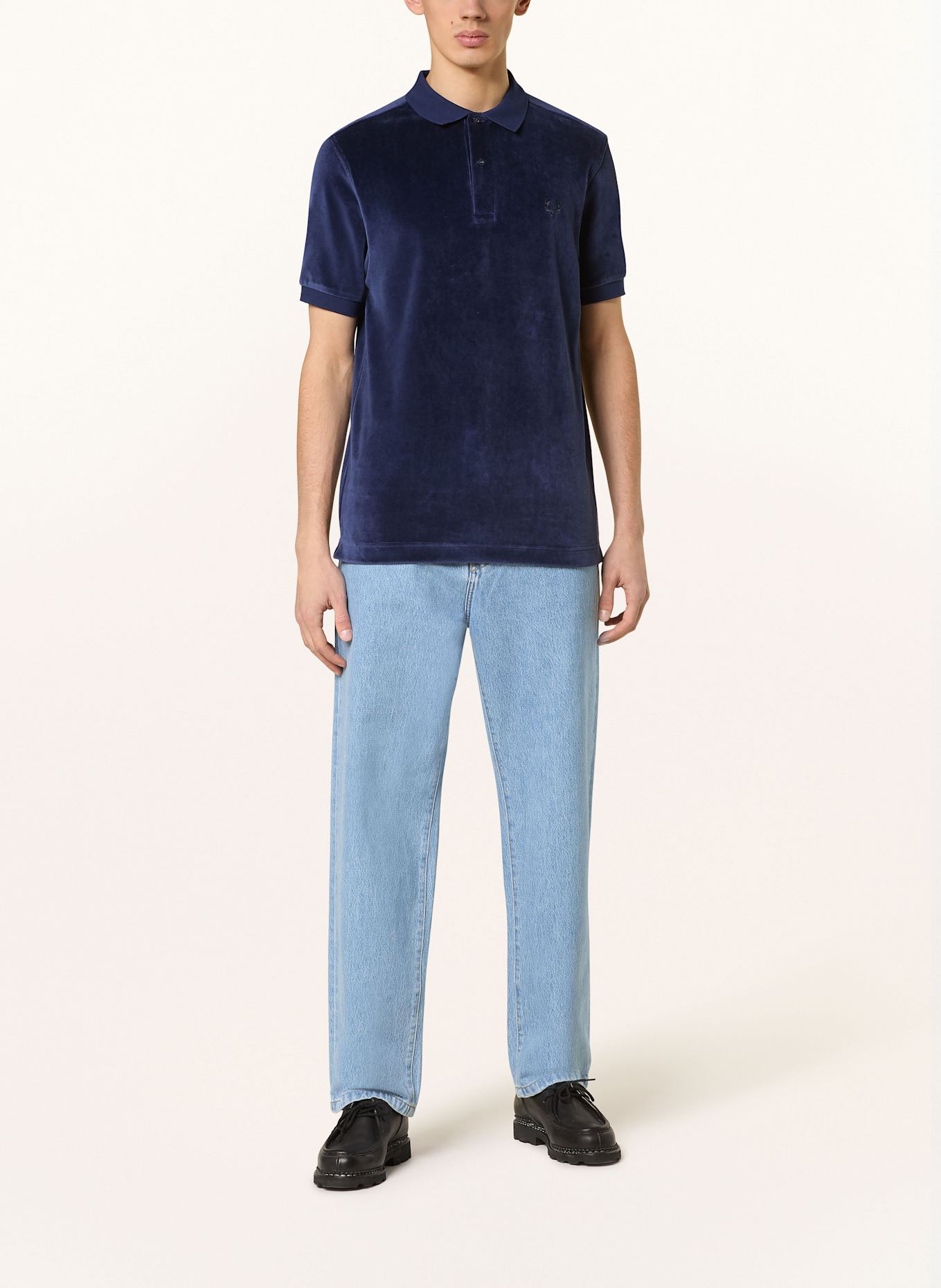 FRED PERRY Velvet polo shirt, Color: DARK BLUE (Image 2)