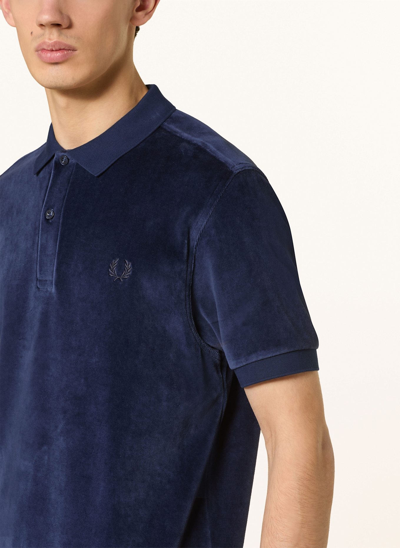 FRED PERRY Velvet polo shirt, Color: DARK BLUE (Image 4)
