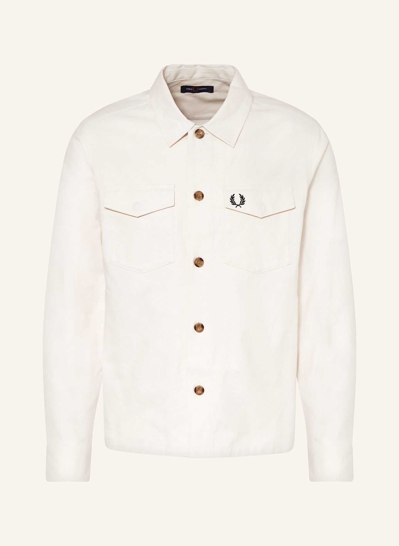 FRED PERRY Svrchní košile OXFORD: KRÉMOVÁ