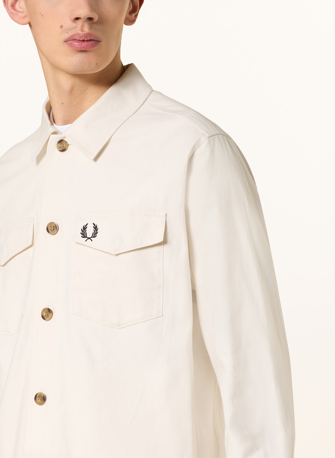 FRED PERRY Svrchní košile OXFORD: KRÉMOVÁ