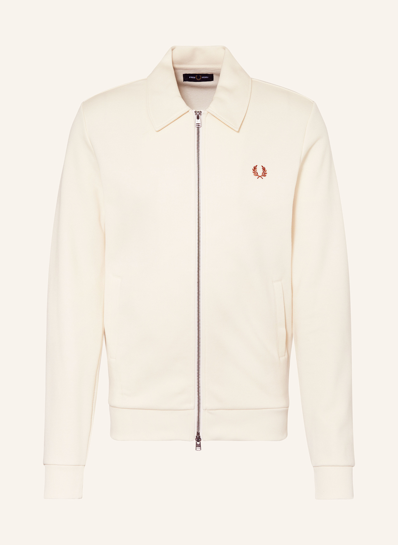 FRED PERRY Piqué-Jacke: ECRU