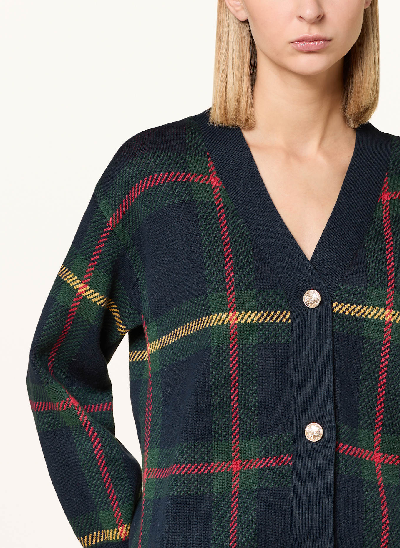 GANT Strickjacke: DUNKELBLAU/ DUNKELGRÜN/ ROT