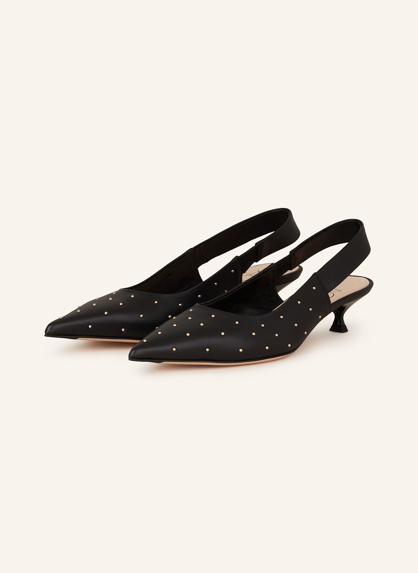 AGL Slingpumps LENOR: SCHWARZ/ GOLD