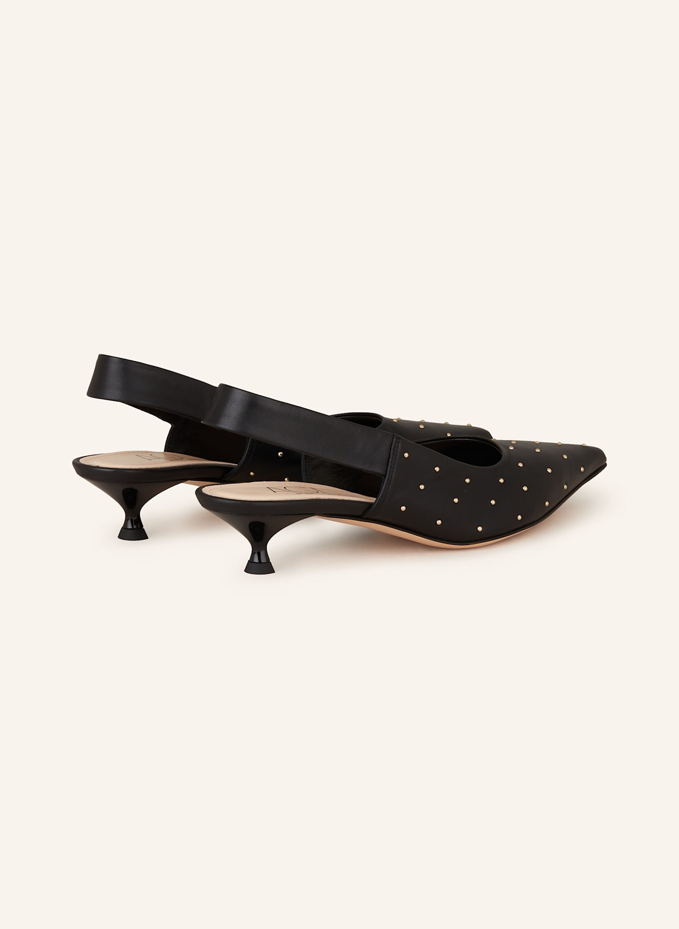 AGL Slingpumps LENOR: SCHWARZ/ GOLD