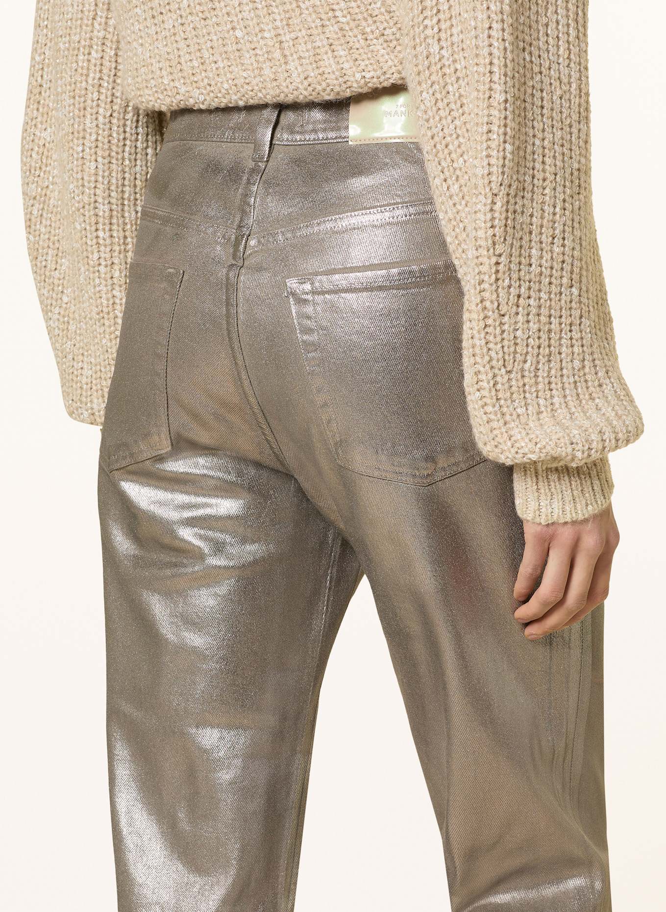 7 for all mankind Coated Jeans LOGAN STOVEPIPE COATED CHAMPAGNE: Coated Champagne YELLOW