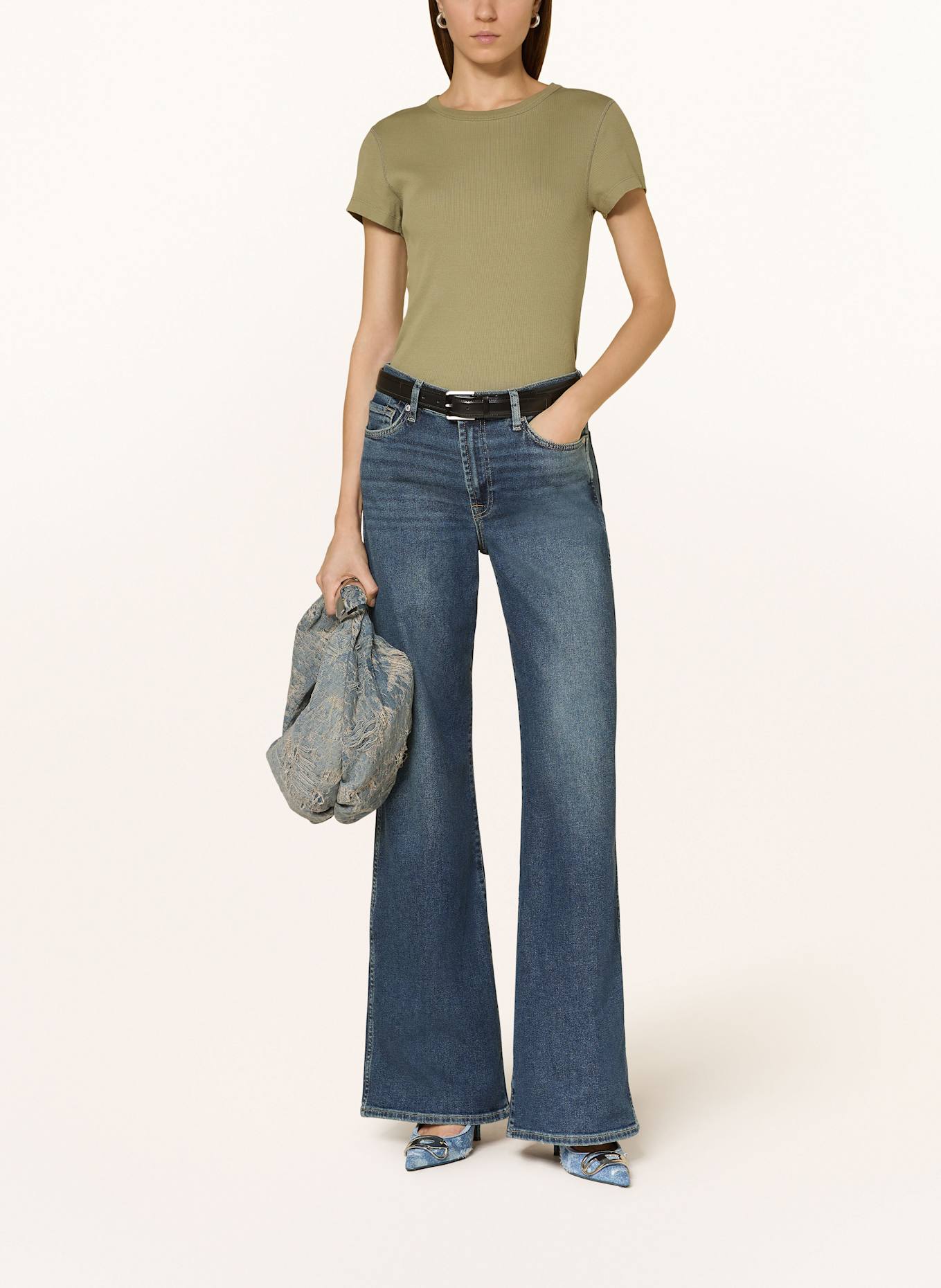 7 for all mankind Flared Jeans LOTTA BAY: Bay MID BLUE