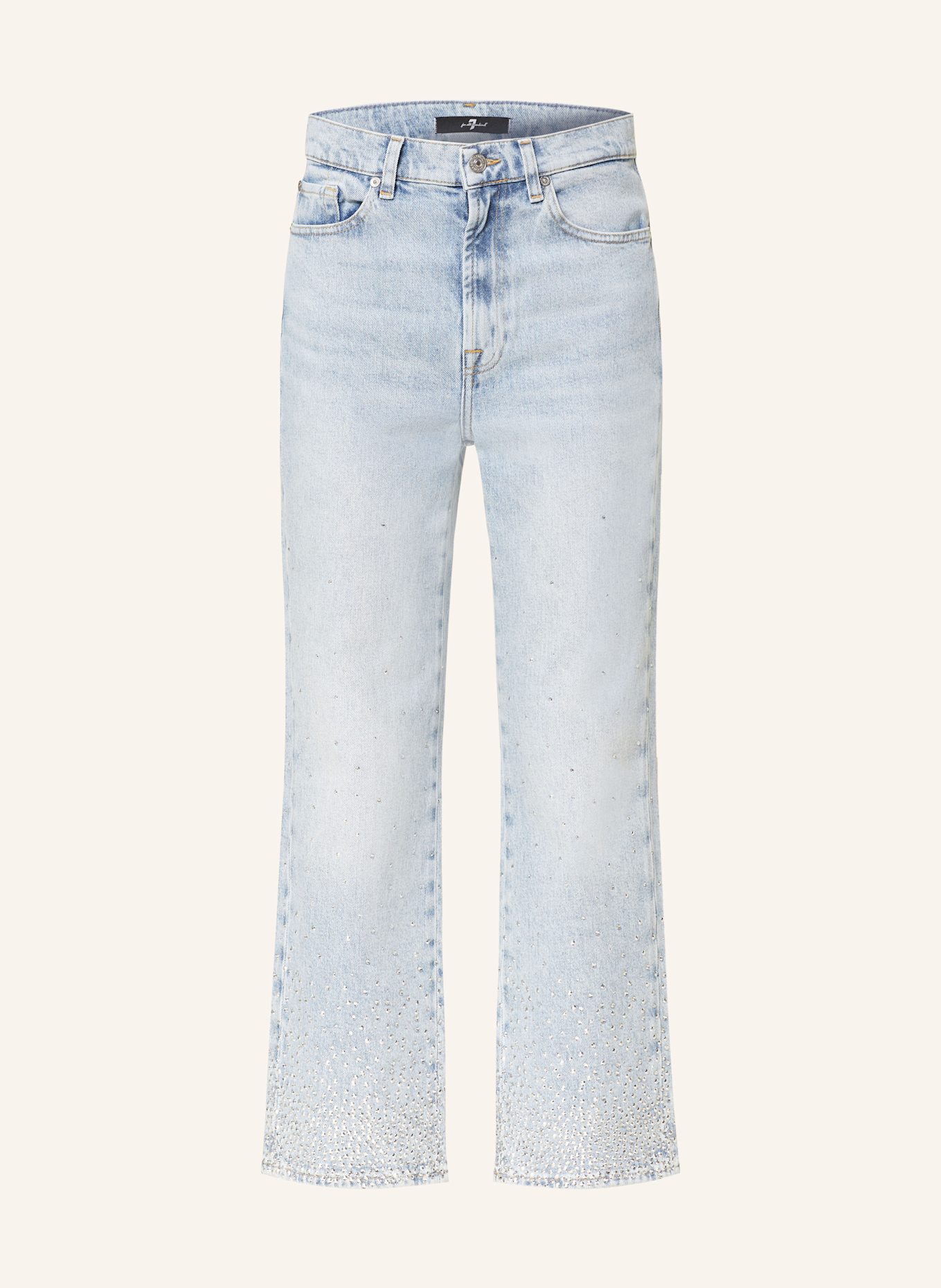 7 for all mankind Straight Jeans LOGAN STOVEPIPE mit Schmucksteinen: Juicy LIGHT BLUE