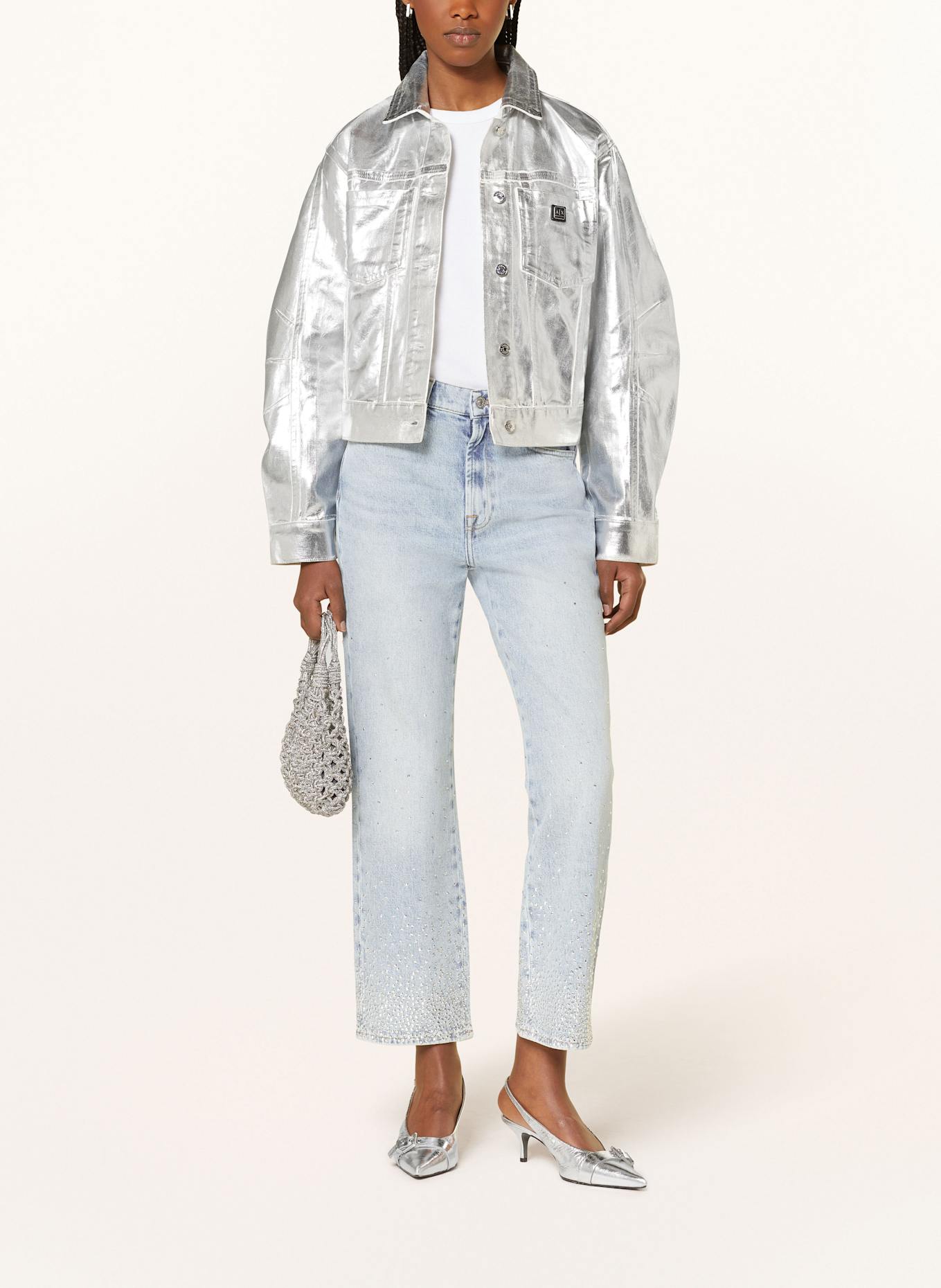 7 for all mankind Straight Jeans LOGAN STOVEPIPE mit Schmucksteinen: Juicy LIGHT BLUE