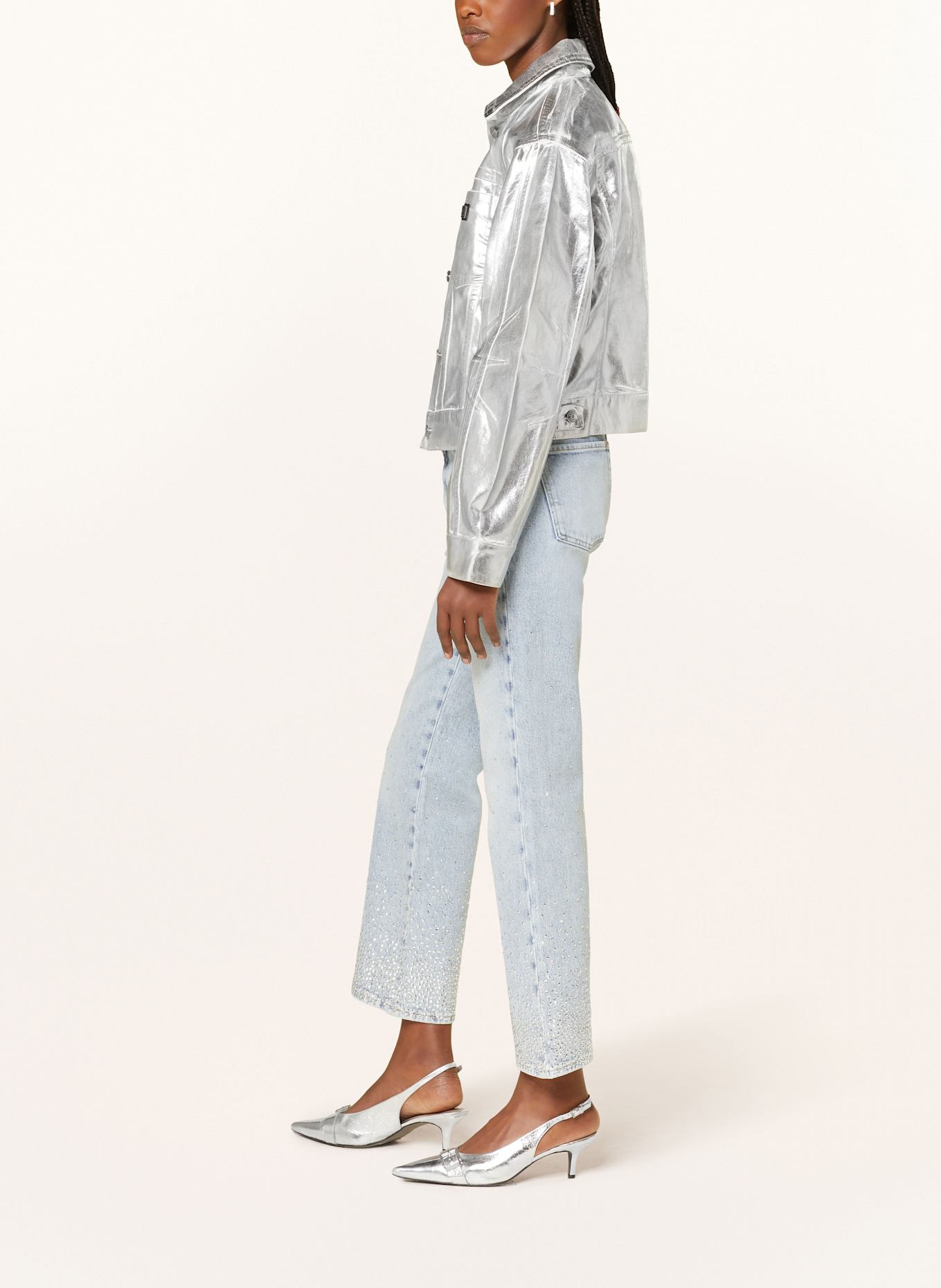 7 for all mankind Straight Jeans LOGAN STOVEPIPE mit Schmucksteinen: Juicy LIGHT BLUE