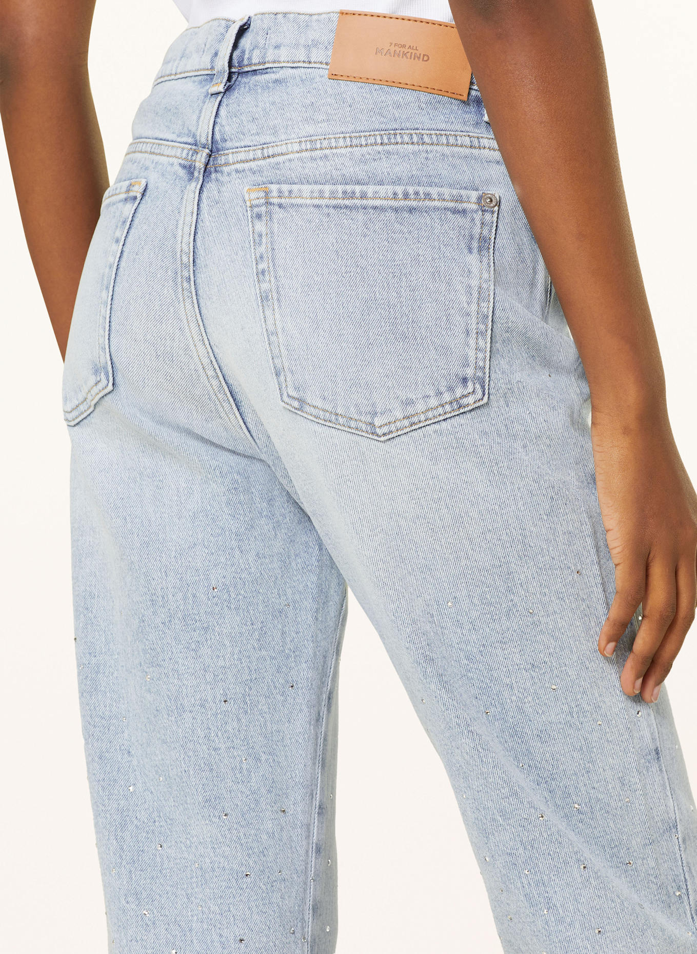 7 for all mankind Straight Jeans LOGAN STOVEPIPE mit Schmucksteinen: Juicy LIGHT BLUE