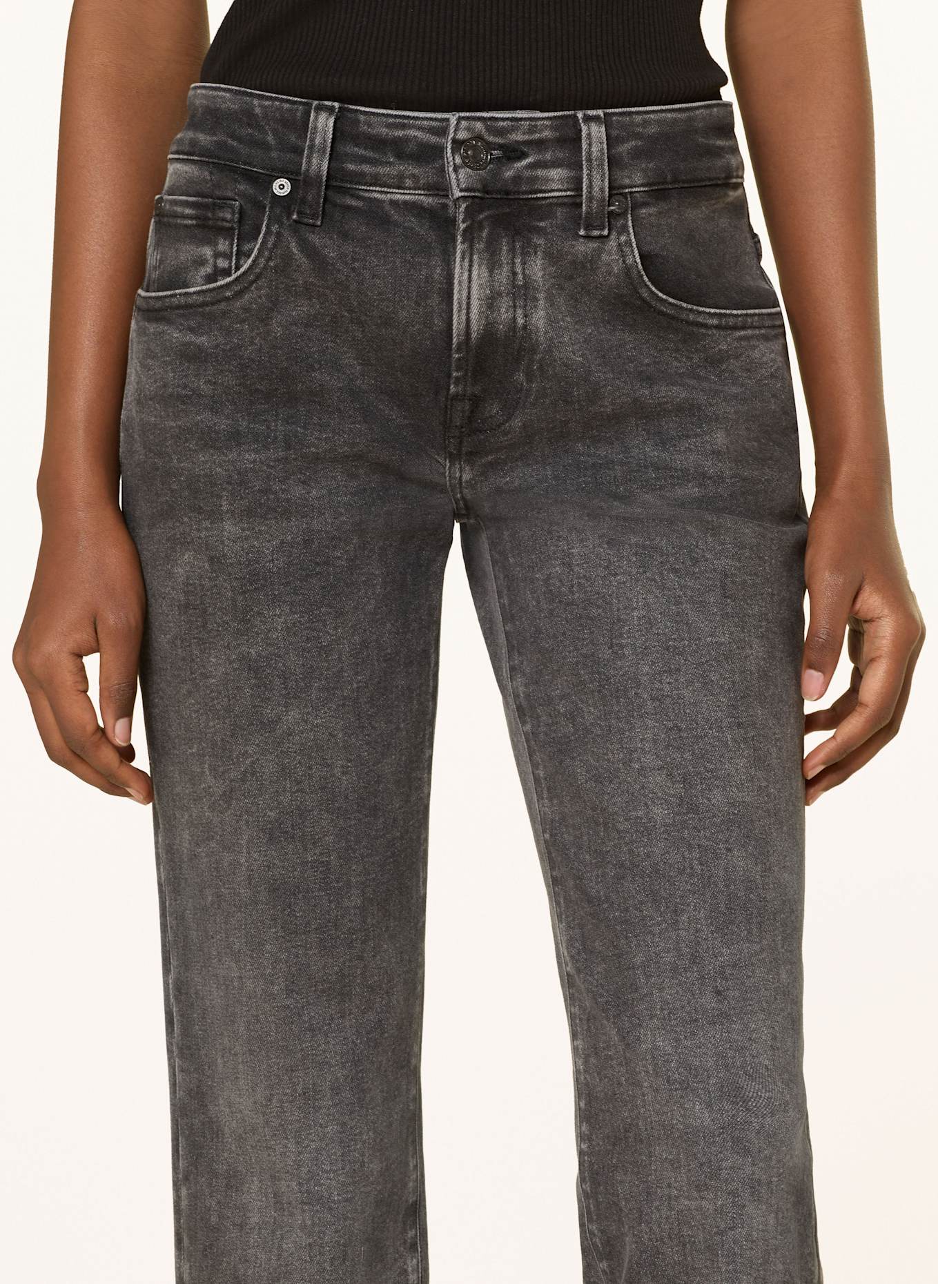 7 for all mankind Straight džíny CALIE STRAIGHT NIGHT OUT: Night Out BLACK