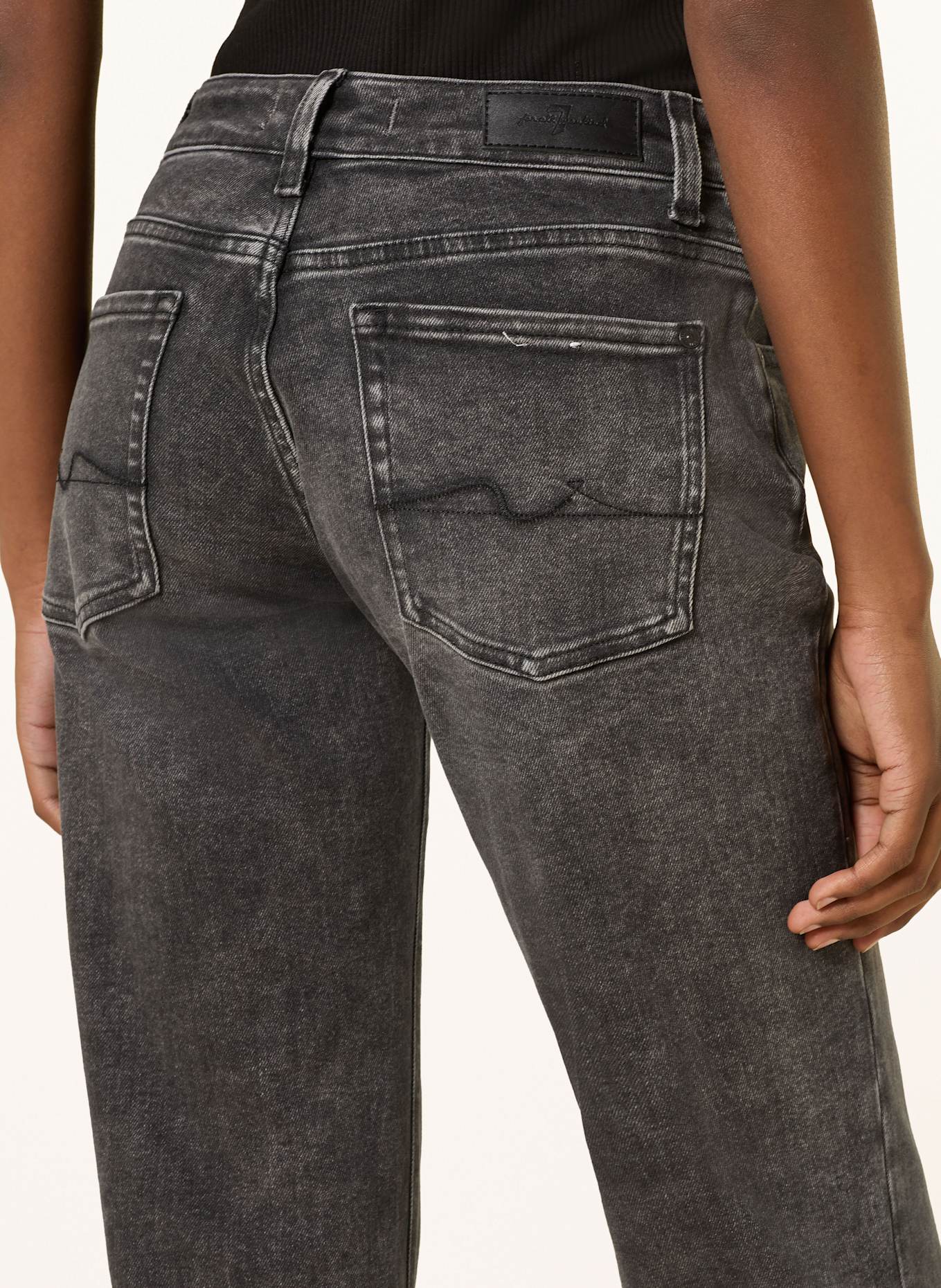 7 for all mankind Straight džíny CALIE STRAIGHT NIGHT OUT: Night Out BLACK