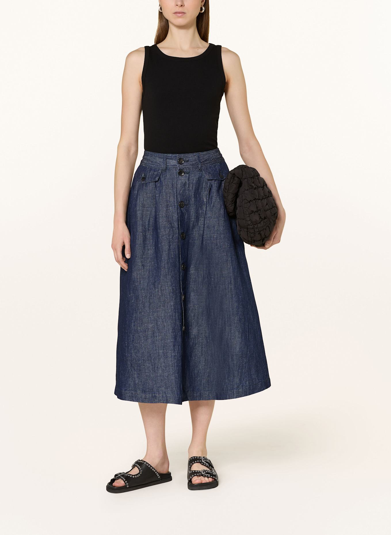Herrlicher Jeansrock PEONY mit Leinen: 3 UNWASHED