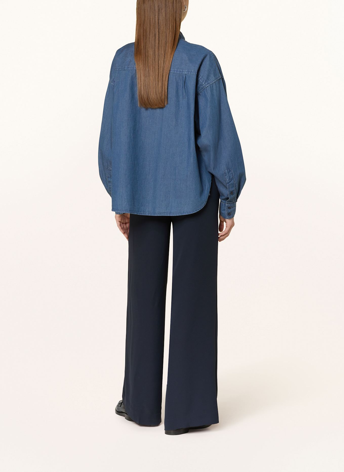 Herrlicher Jeansbluse LYNELLA mit Rüschen: BLAU
