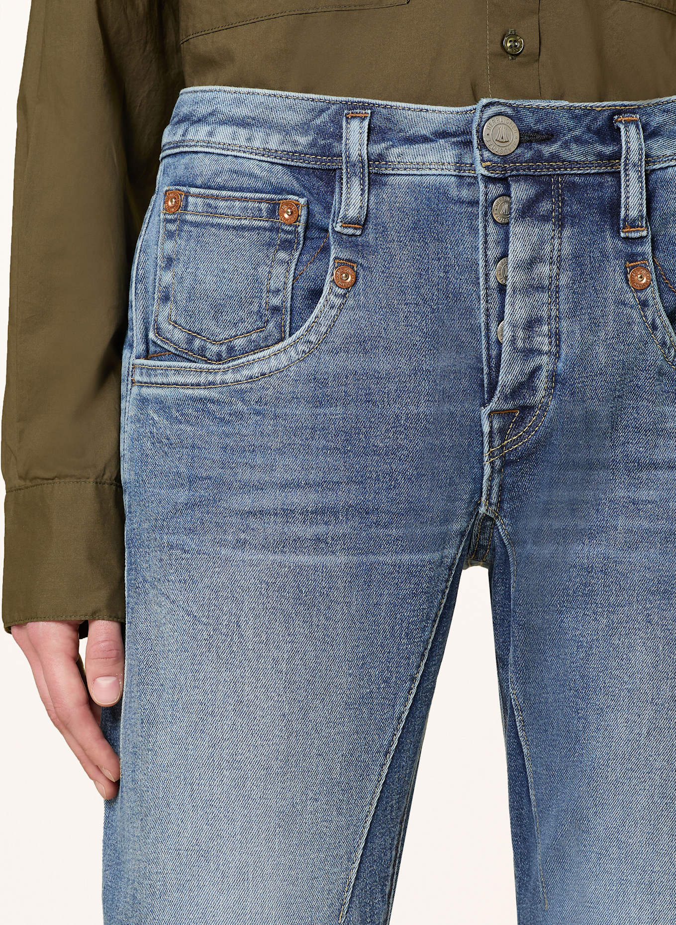 Herrlicher Skinny Jeans SHYRA CROPPED: 605 SNAKE BLUE