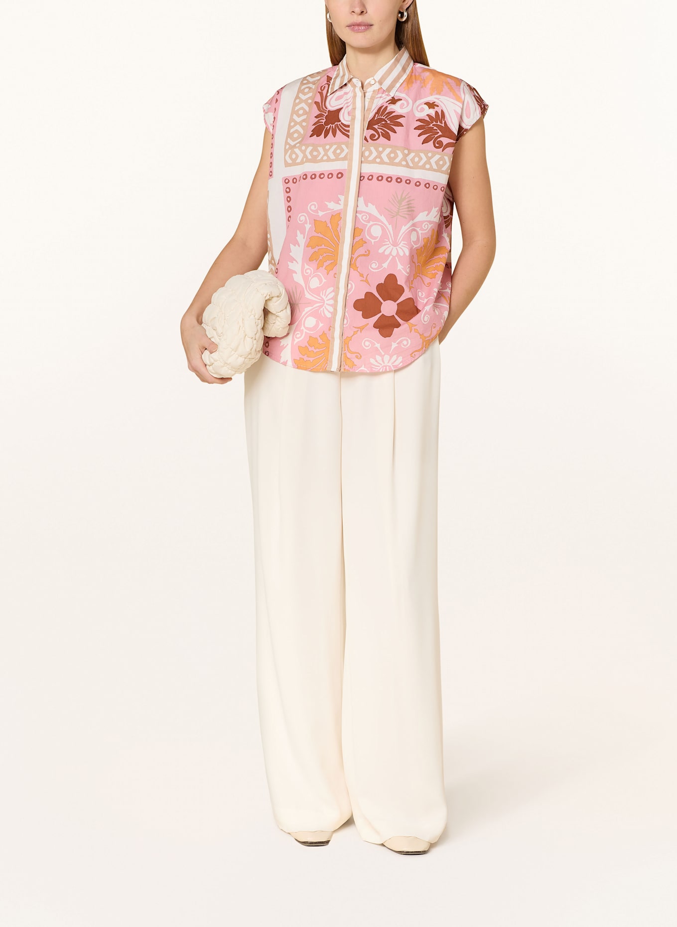 TONNO & PANNA Hemdbluse: ROSÉ / BRAUN / WEISS