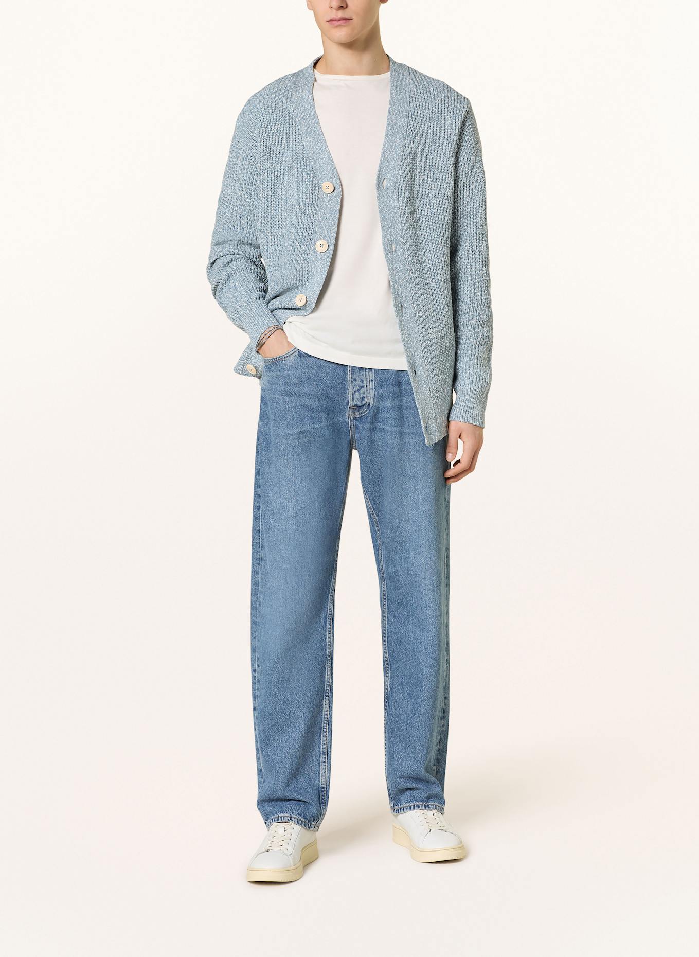 COLOURS & SONS Strickjacke: BLAUGRAU / WEISS