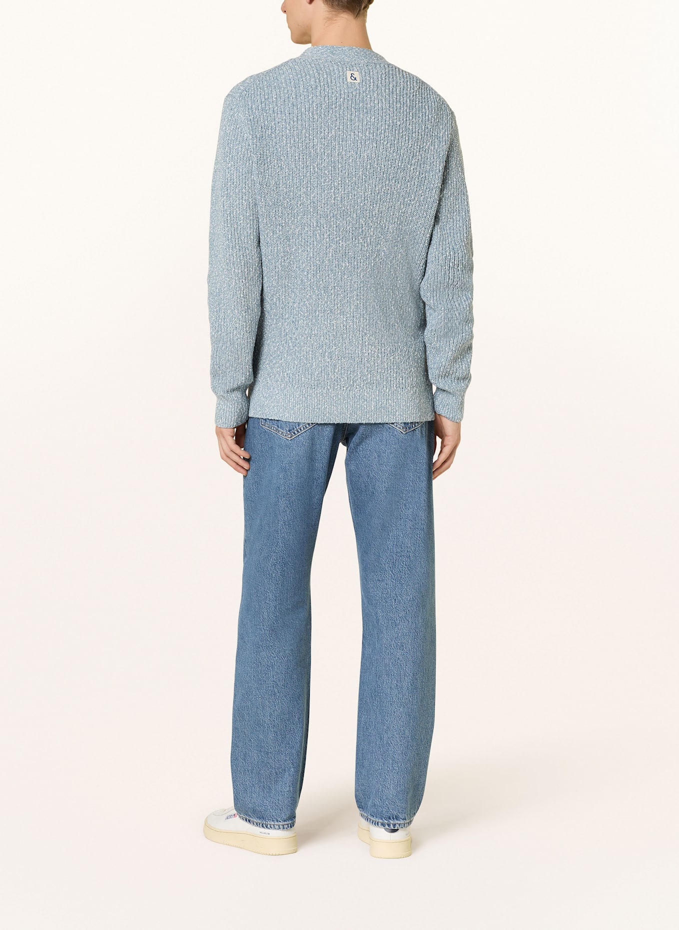 COLOURS & SONS Strickjacke: BLAUGRAU / WEISS